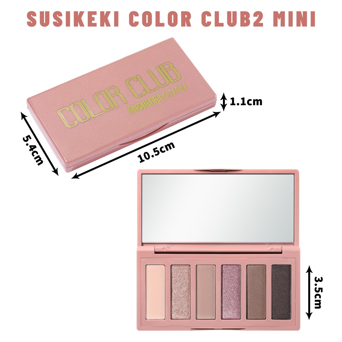 SUSIKEKI 6 Colors Mini Naked Eyeshadow Makeup Palette Rosy Neutral Nude Eye Shadow Shimmer & Matte Make Up Pallet with Mirror Highly Pigmented Long Lasting Waterproof Travel Size Gift Kit 02