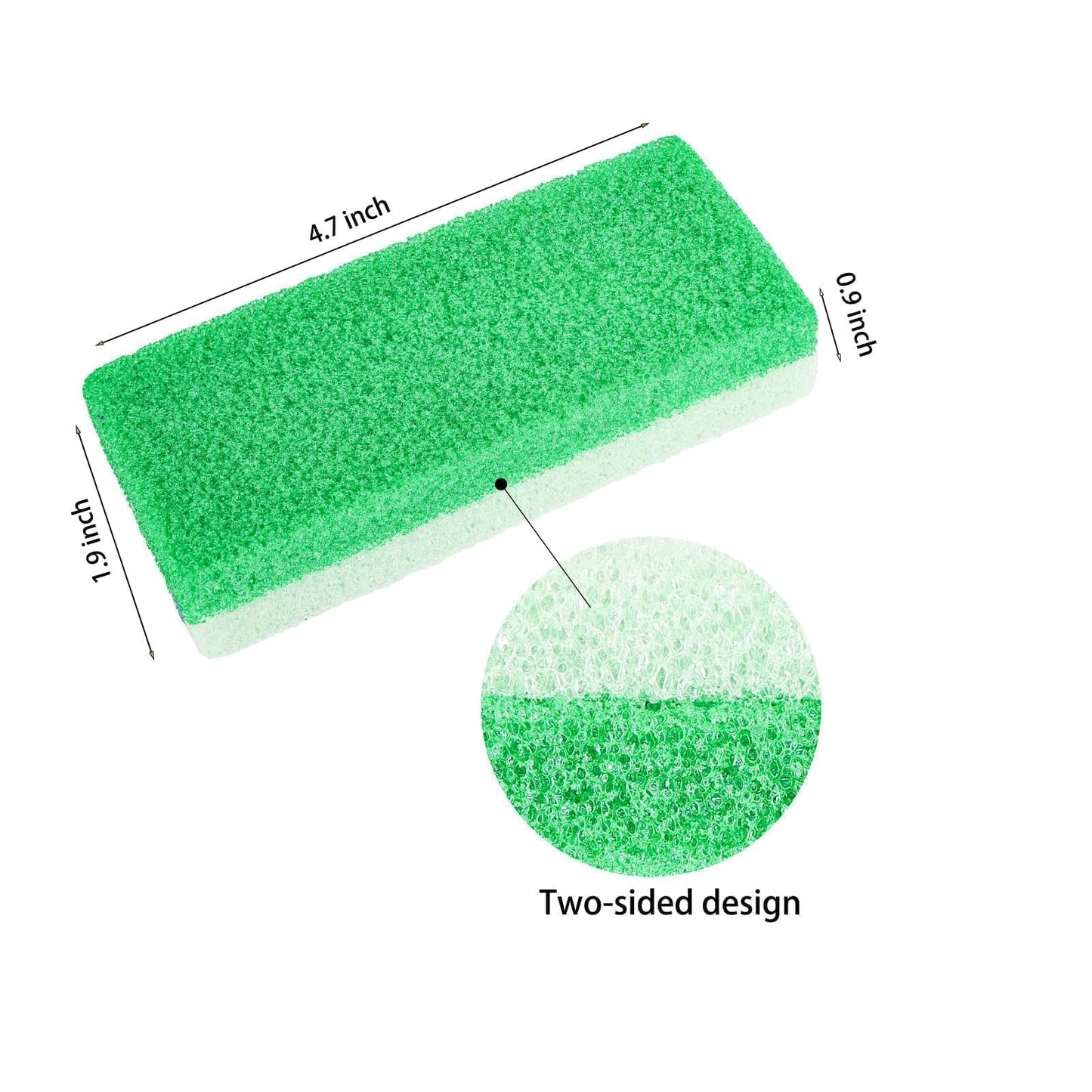 1 Pack Double-Sided Pumice Stone for Feet, Pumice Stone for Feet, Foot Scrubber，Effective Pedicure Tools (Green)