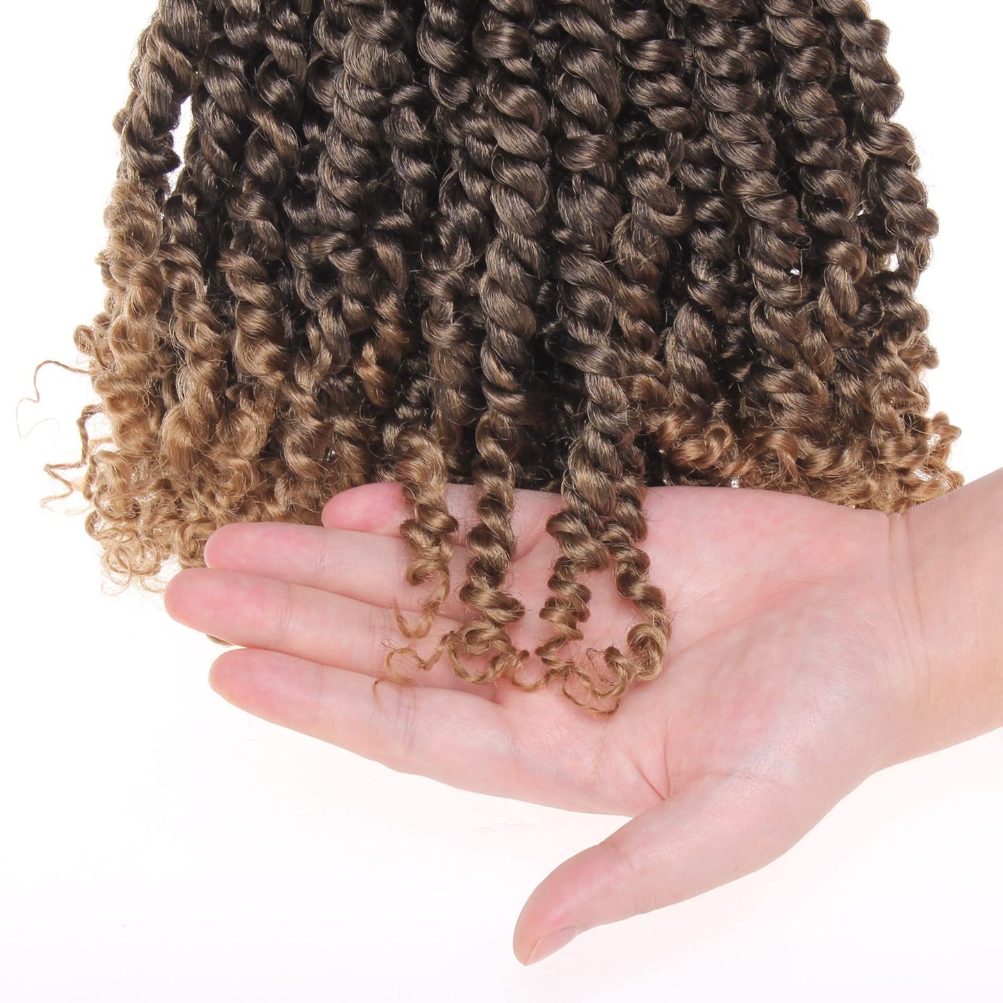 ZRQ 12 Inch Bomb Twist Braiding Hair 2 Packs Short Bohemian Hair for Passion Twists 12 Roots/Pack Ombre Blonde Pre-Twisted Passion Twist Crochet Braids Hair Extensions for Black Women T27#