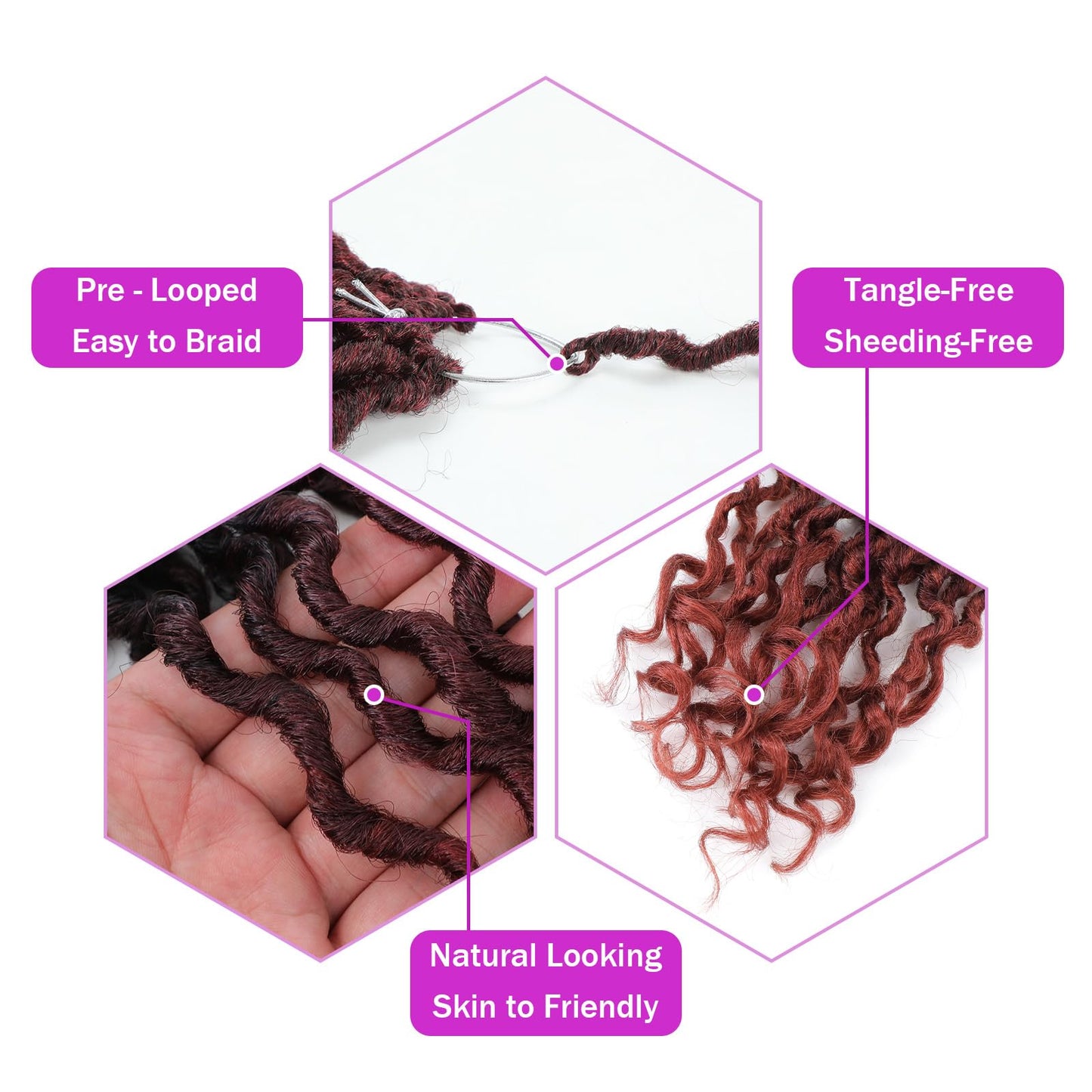 Goddess Locs Crochet Hair 8Packs River Faux Locs Crochet Hair for Black Women Pre Looped Synthetic Deep Curly Hairstyle (22in Tbug)