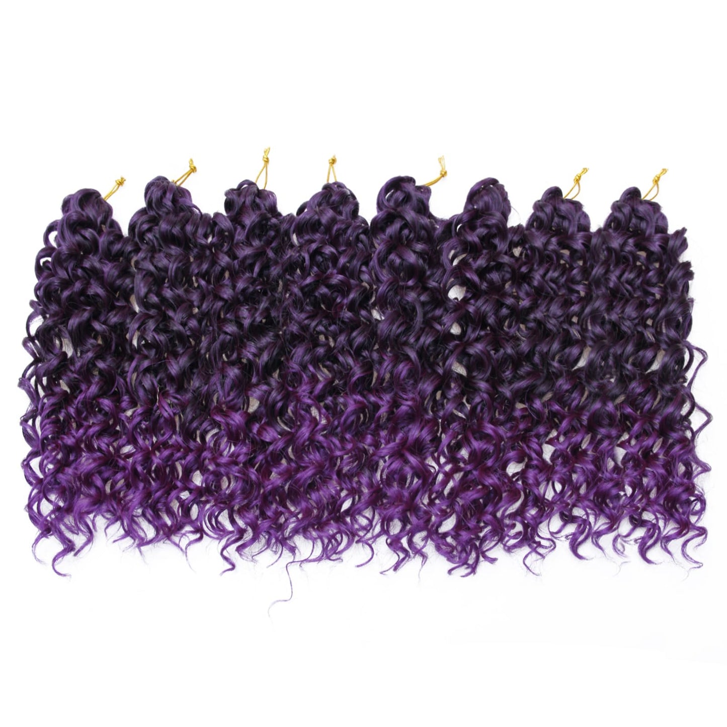 8 Packs Curly Crochet Hair GoGo Curl Crochet hair for Black Women Deep Wave Braiding hair,Synthetic Bohemian Crochet Braid Water Wave Crochet hair Extensions (Purple, 14inch)