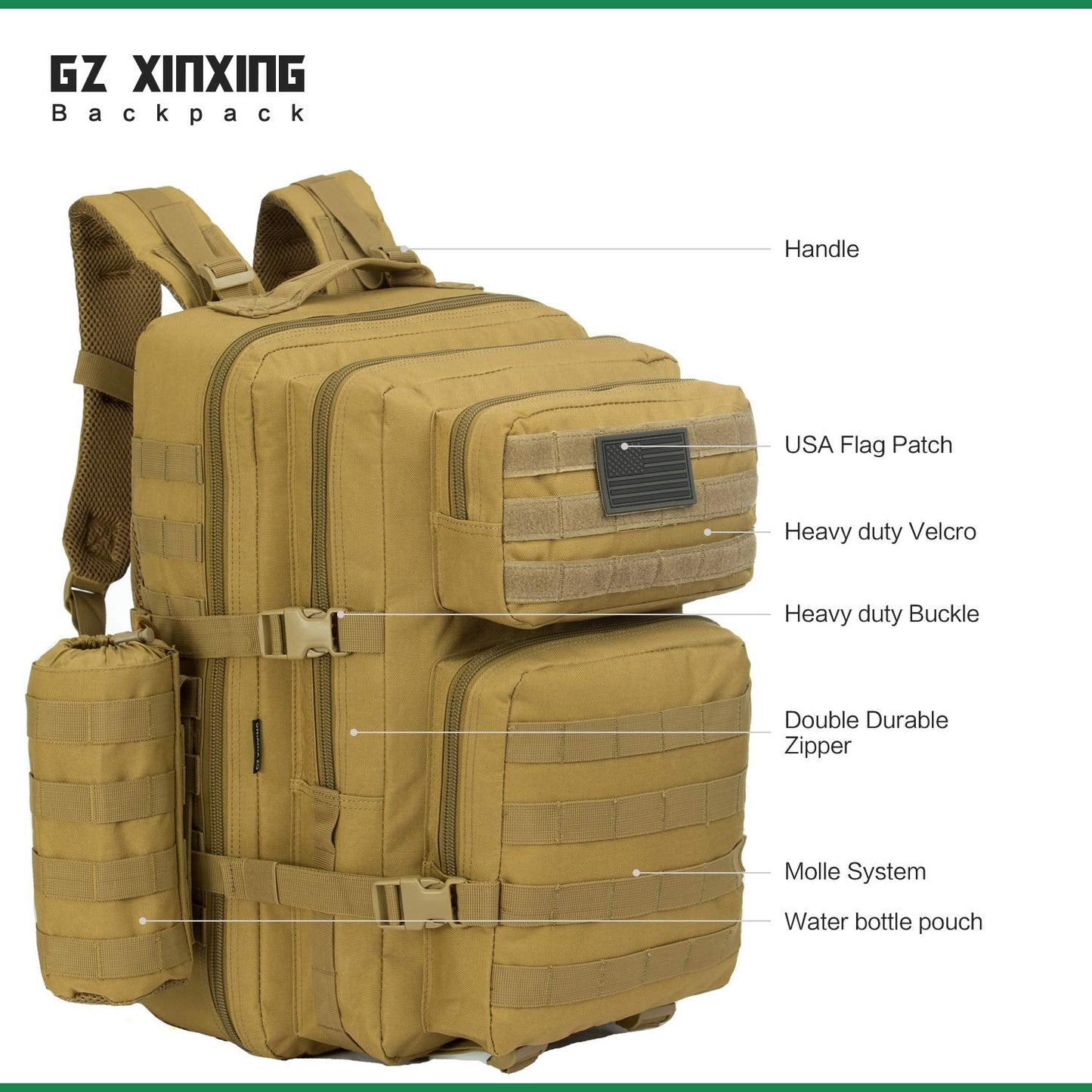 GZ XINXING 3 day Assault Pack Military Tactical Army Backpack Bug Out Bag Daypack