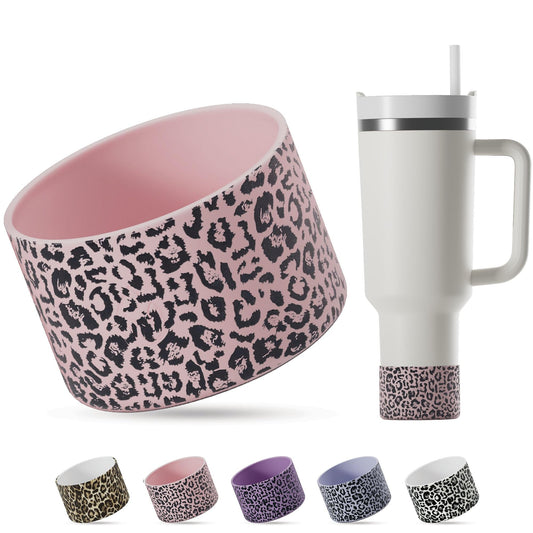 REUZBL Leopard Silicone Bottle Boot Sleeve for Stanley Tumblers 20-40oz, Hydro Flask Tumblers, Simple Modern Tumblers, Iron Flask Tumbler, Similar Tumblers, Tumbler Water Bottle Accessory