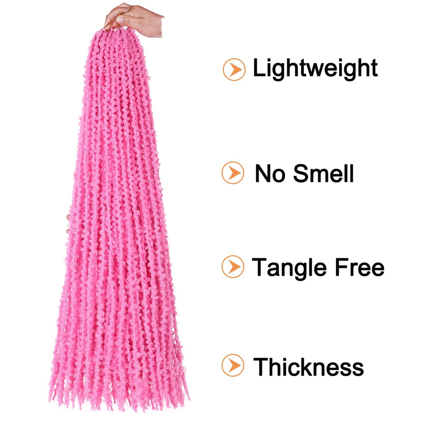 ZRQ 30 Inch Butterfly Locs Crochet Hair Pink Distressed Faux Locs Crochet Braids, 6 Packs Pre looped Handmade Crochet Locs for Women Synthetic Hair Extensions (2Packs,Pink#)