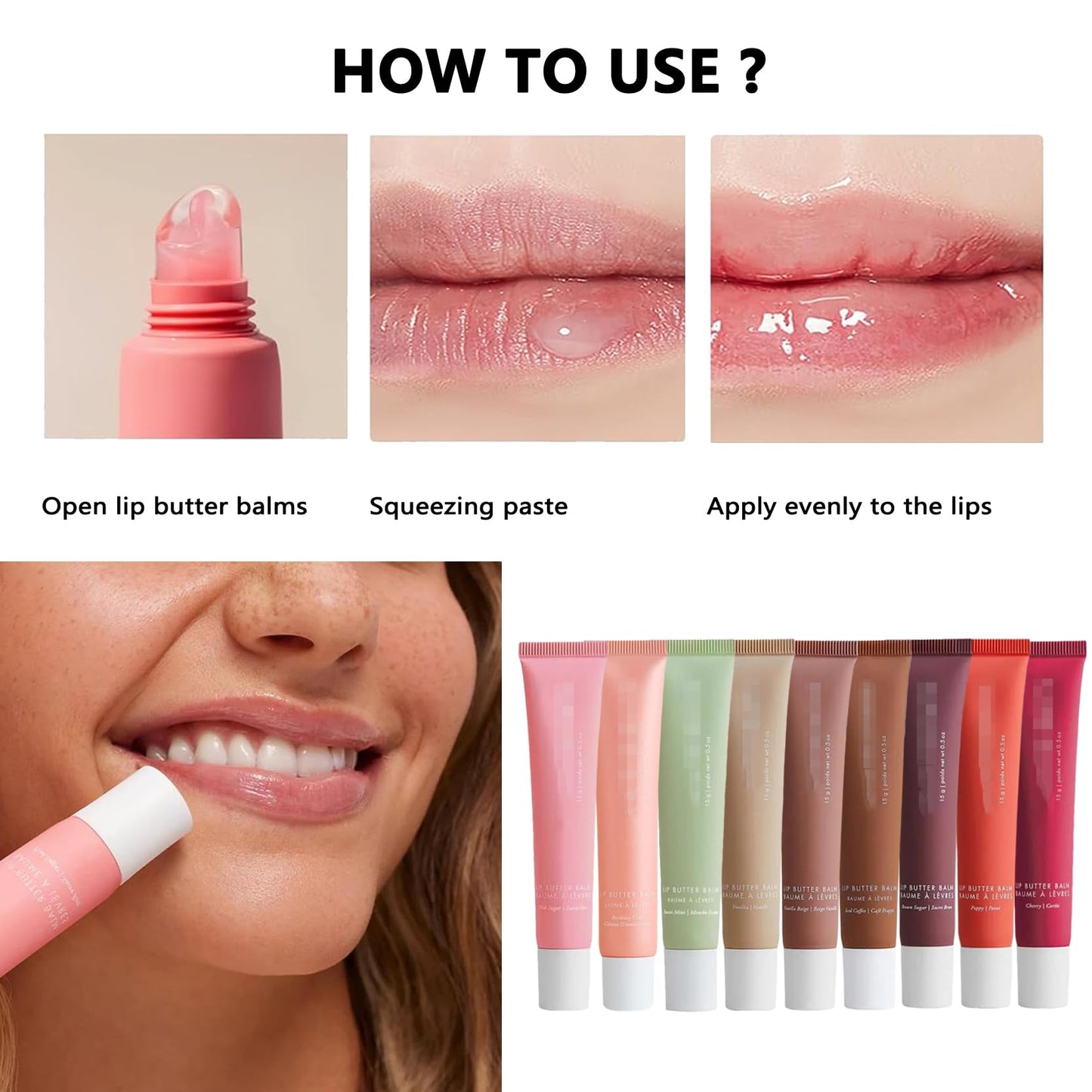 2 PCS Summer Lip Butter Balm,Conditioning Lip Gloss Lip Balm for Instant Moisture, Soothing Lip Care, Lip Oil Softens Dry Lips (Poppy)