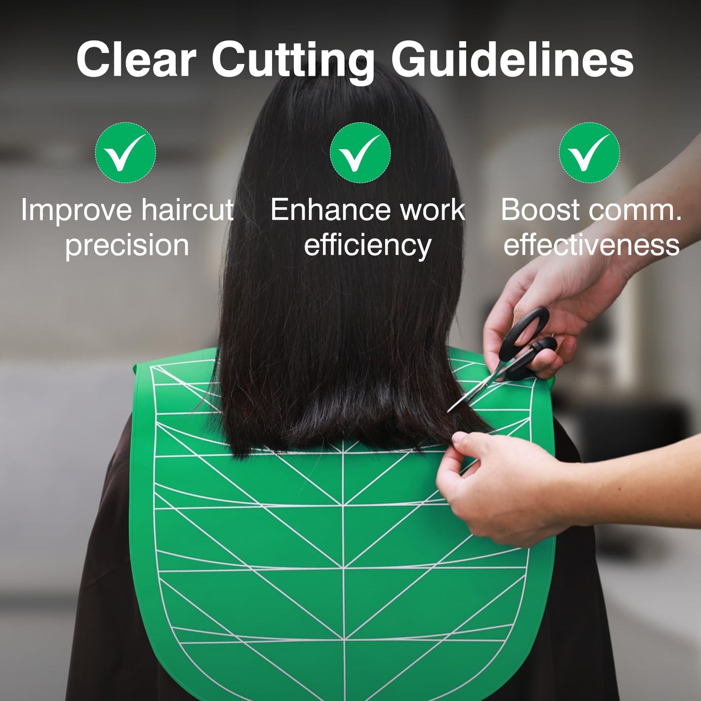 Hair Cutting Cape Collar for Salon, Large Waterproof Silicone Dye Collar, Barber Hair Cutting Mat with Weighted Rubber Neck Wrap, Green