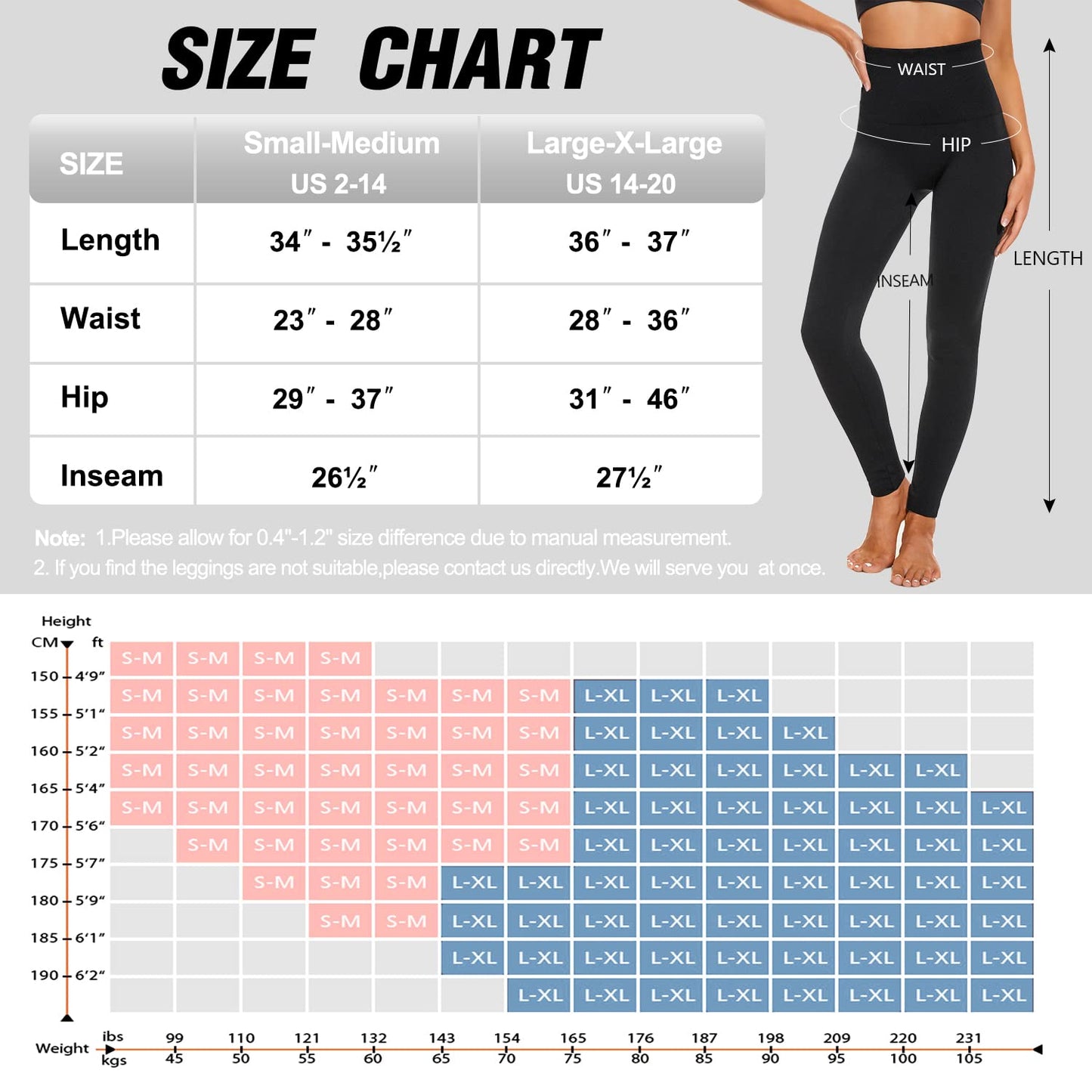 2 Pack Fleece Lined Leggings Women-High Waisted Winter Tummy Control Thermal Warm Yoga Pants for Hiking Workout(Small-Medium, A-2 Pack-Black,Black)