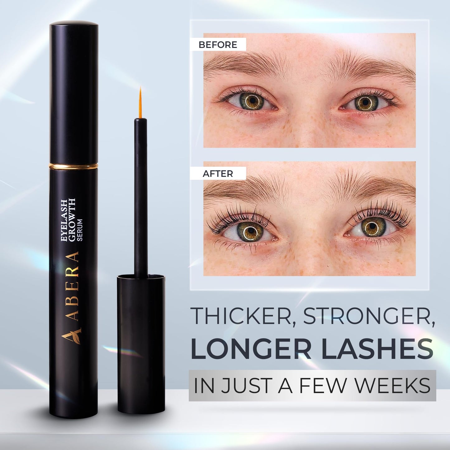 Abera Misan Eyelash Growth Serum (Upgrade Version) - Natural Lash Booster and Lash Enhancer, Regenerating and Nourishing Lashes Longer and Thicker (1. Serum with Gift)