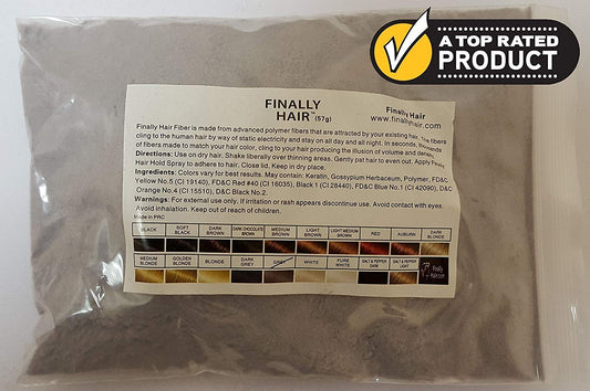 Hair Building Fibers 57 Grams. Highest Grade Refill That You Can Use for Your Bottles From Competitors Like Toppik?, Xfusion?, Miracle Hair? (Grey)