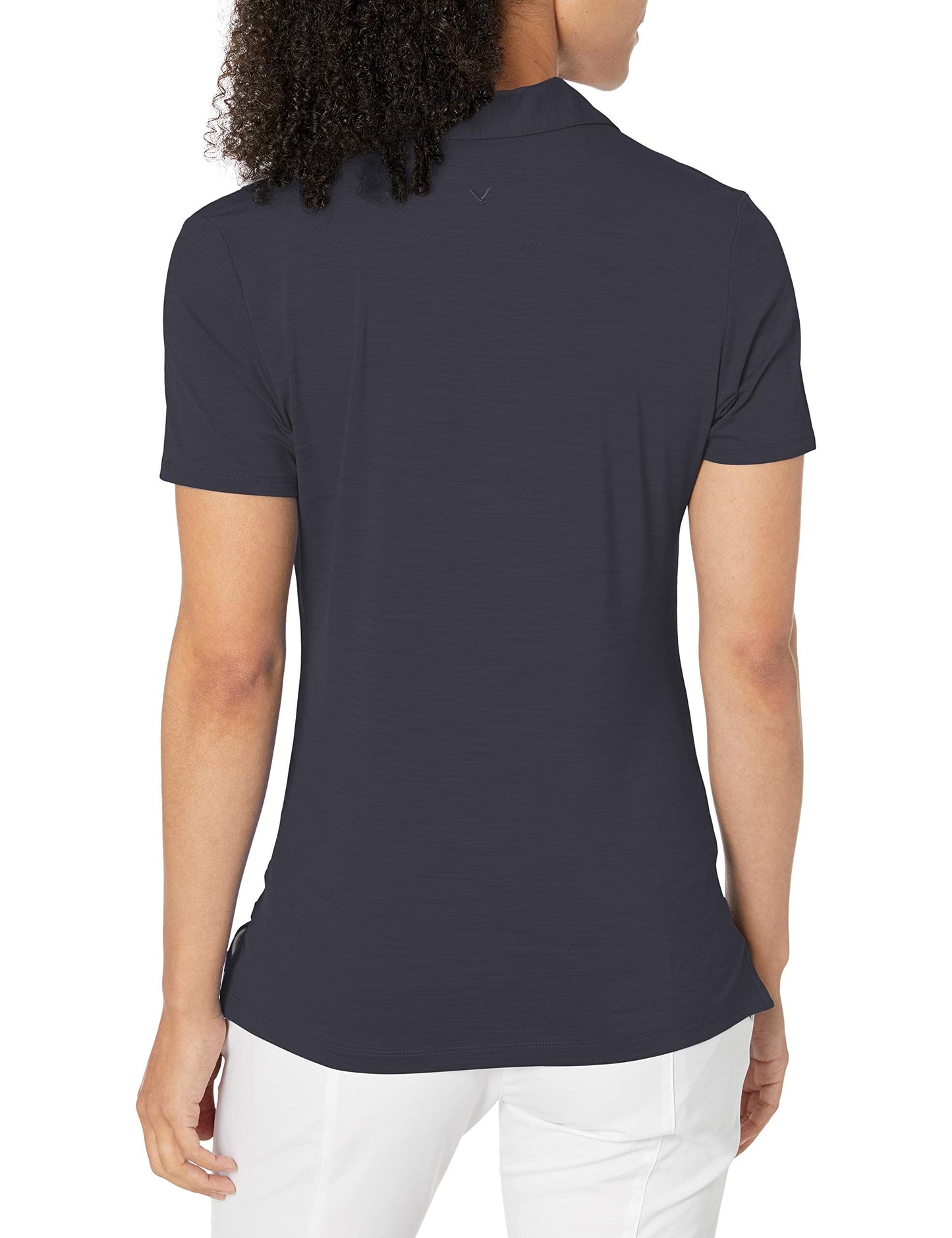 Callaway Women's Golf Short Sleeve Tonal Stripe Polo Shirt, Black, X-Large