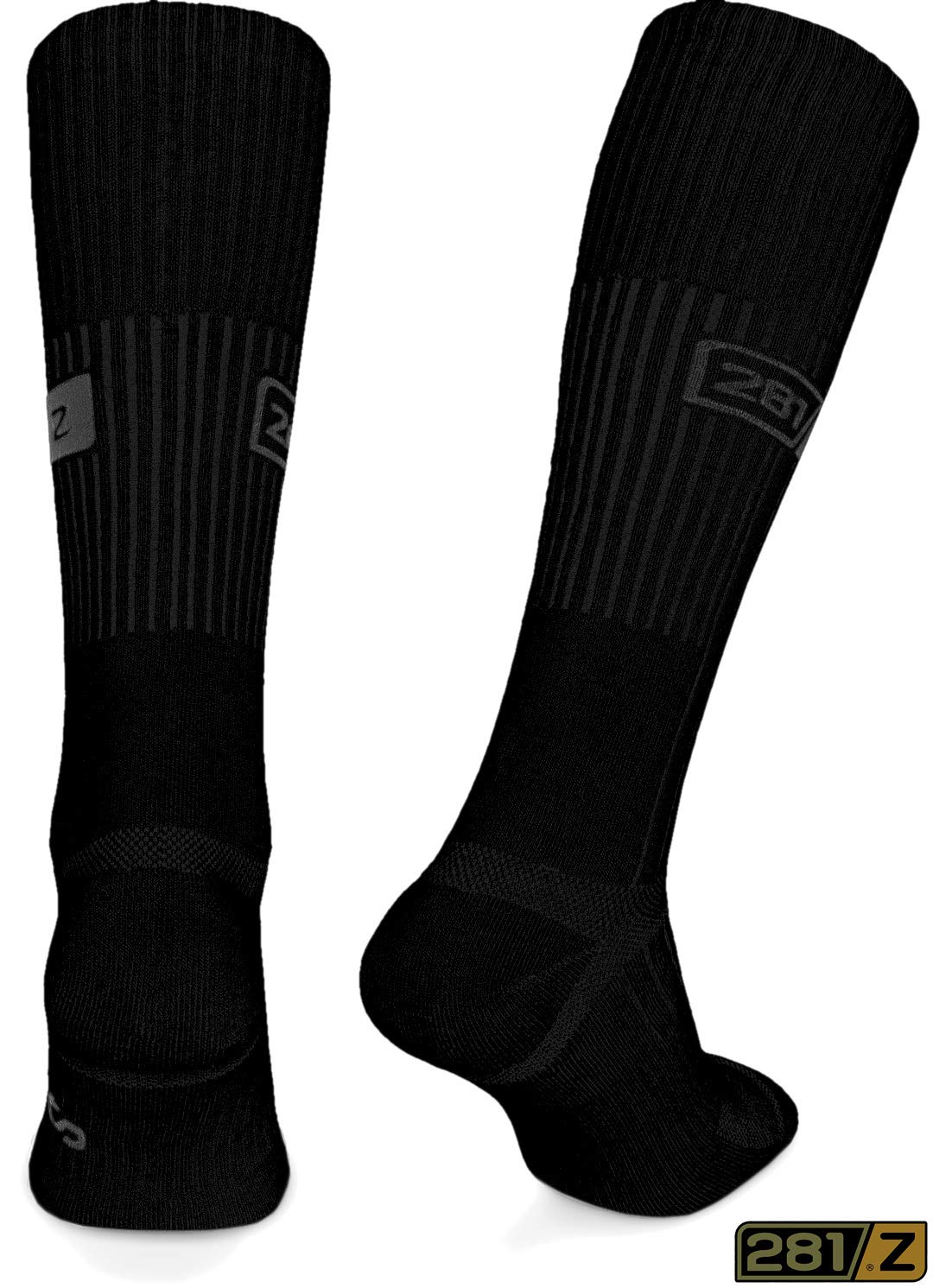 281Z Military Boot Socks - Tactical Trekking Hiking - Outdoor Athletic Sport (Black)(Small 4 Pairs Pack)