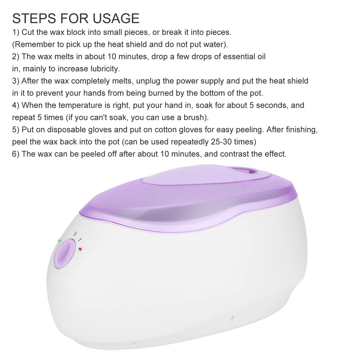 2.3L Paraffin Wax Machine for Hand and Feet with Heat Insulation, Aluminum Alloy Liner, Soothes and Moisturizes Dry Skin (110V US Plug)