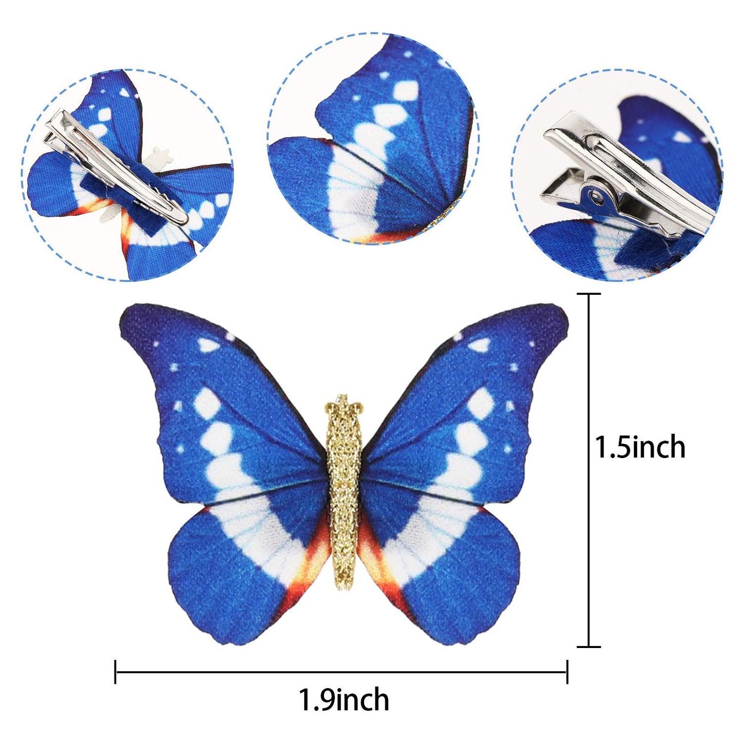 Boao 18 Pieces Glitter Butterfly Hair Clips for Girls Teens Women Hair Accessories (Cool Style)