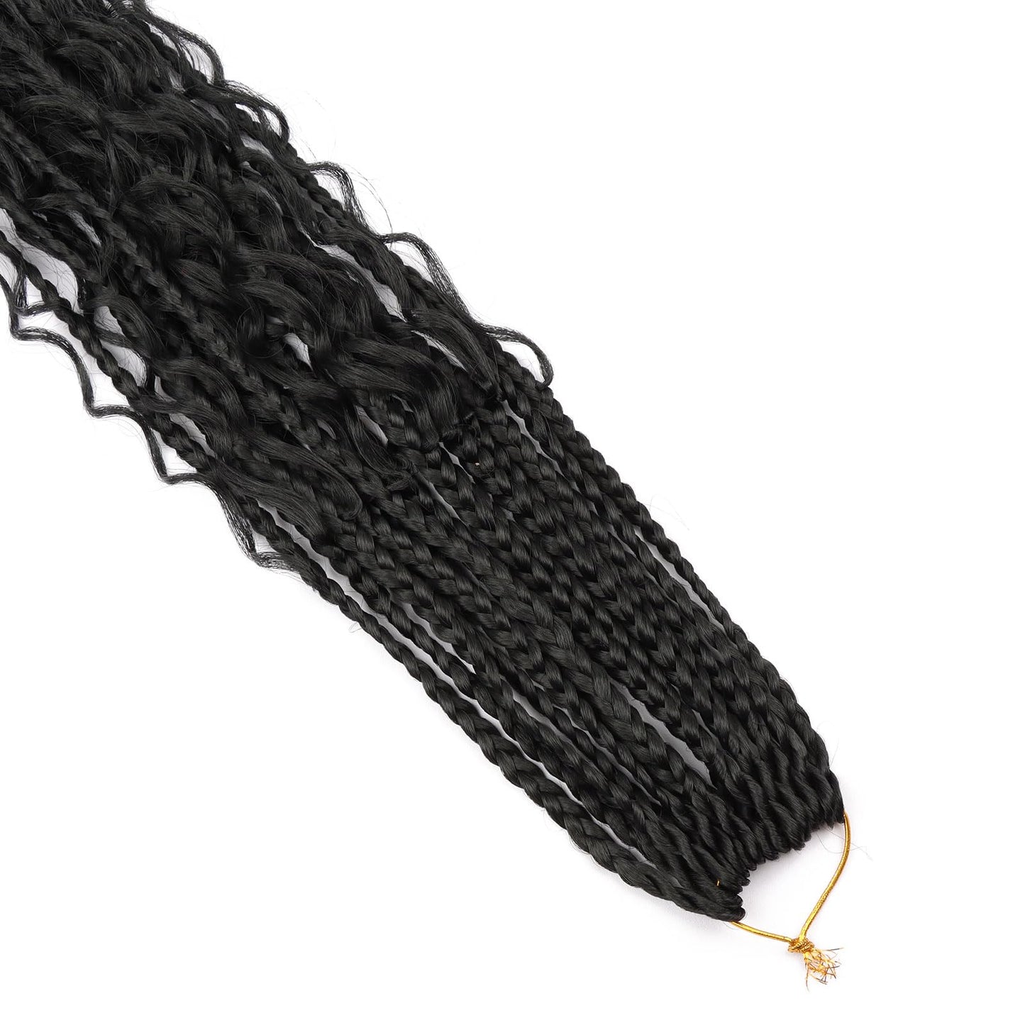 24 Inch Goddess Box Braids Crochet Hair for Black Women 8 Packs Bohomian Crochet Box Braids Pre-looped Boho Box Braids Crochet Braids Synthetic Braiding Hair Extension 1B