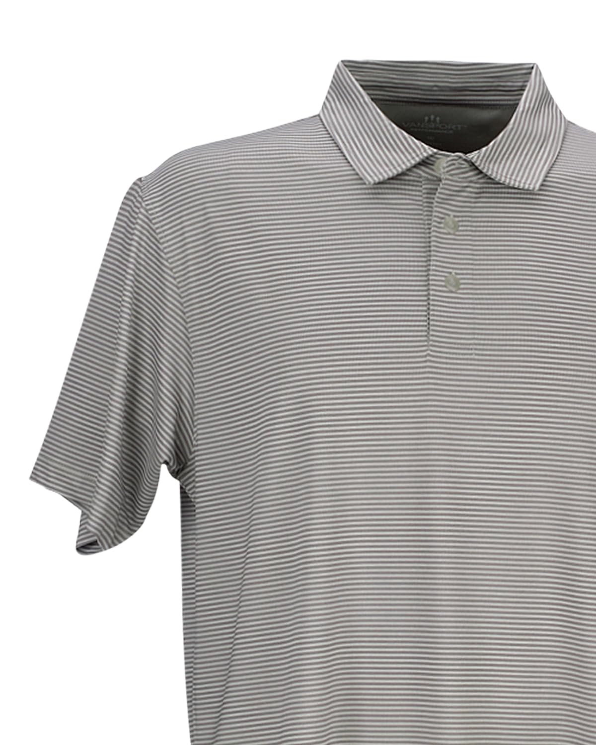 Vantage Apparel Collegiate Premium Moisture Wicking Stretch Fit Striped Polo, USC Trojans, Dark Gray, X-Large