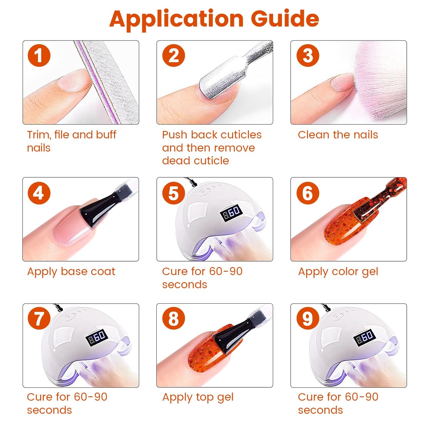 RARJSM Rainbow Glitter Gel Nail Polish Diamond Gel Polish Orange Red Big Flakes Sparkly Chunky Iridescent Pigments Nail Gel Polish Soak off Led UV Curing Required for Nail Art Salon Manicure