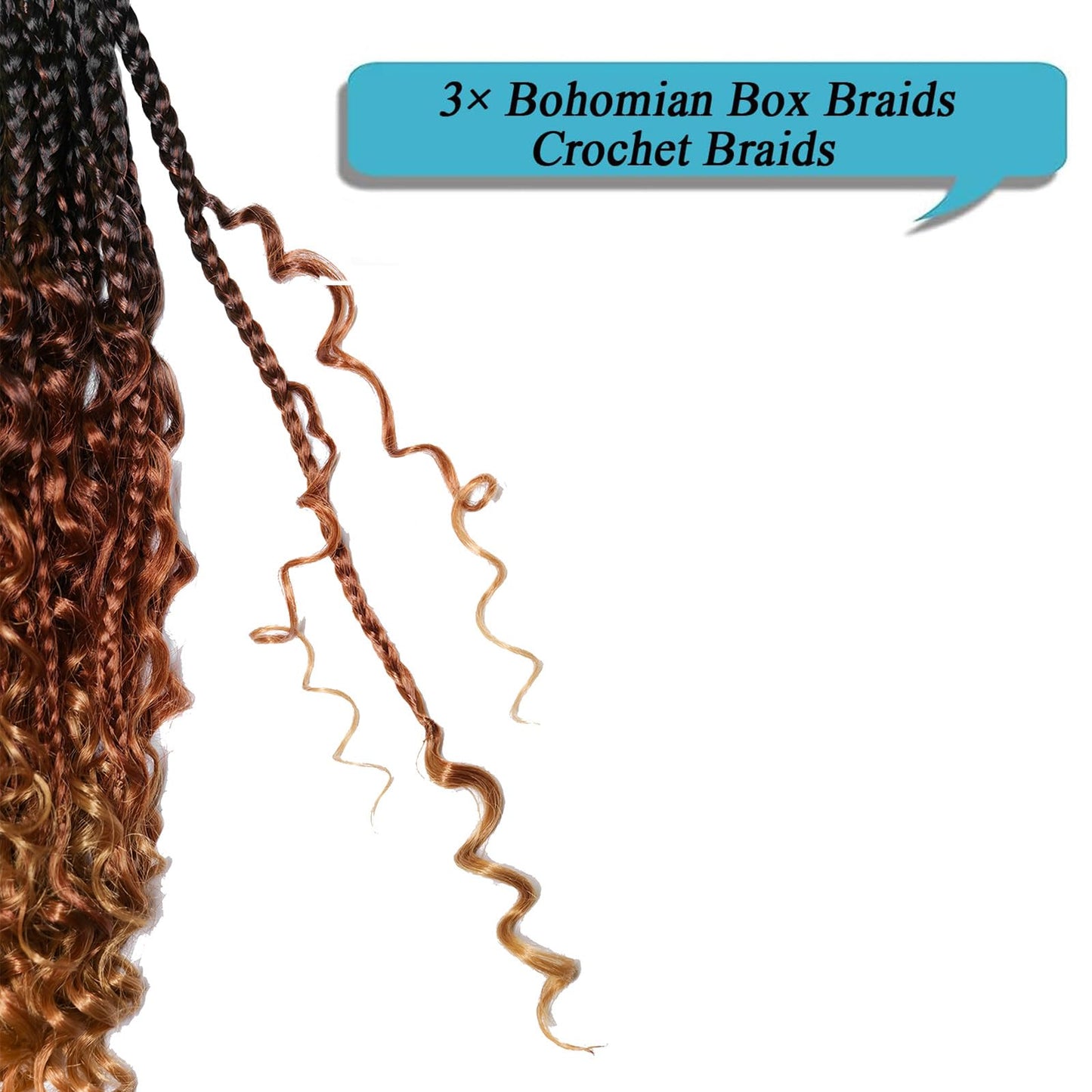 Goddess Box Braids Crochet Hair With Curly Ends 8 Packs-12 Inch Crochet Hair for Black Women Bohomian Crochet Box Braids (1b/30/27, 12inch)