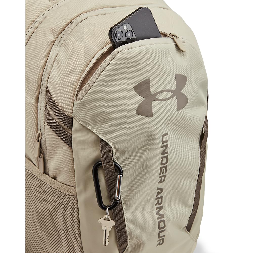 Under Armour Unisex-Adult Hustle 6.0 Backpack, (289) Khaki Base/Khaki Base/Taupe Dusk, One Size Fits Most