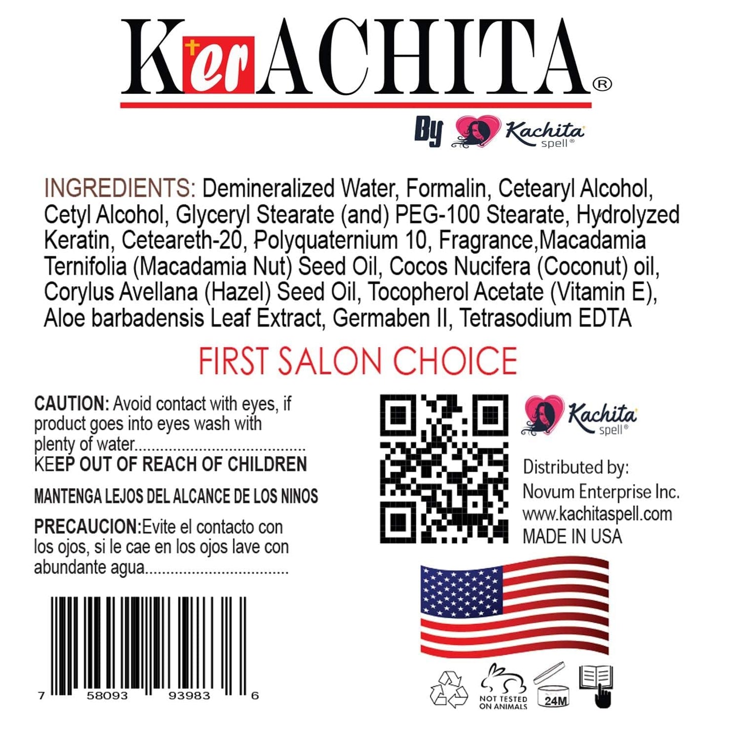 Brazilian Keratin Chocolate Strong 32 floz (1 Litre) KERACHITA, Hair Smoothing Treatment Blowout Straightening Enhanced, Professional Brazilian Keratin - Made in USA
