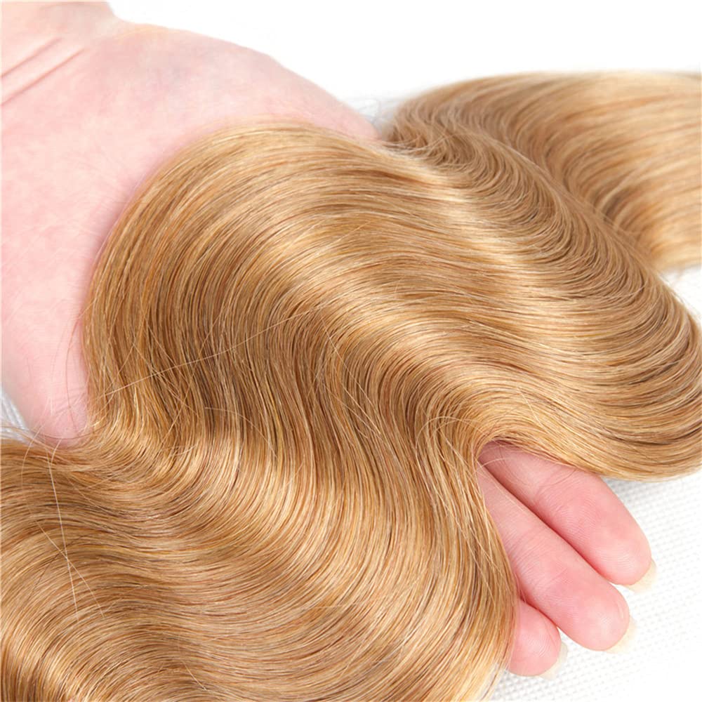 1b27 Human Hair Bundles Ombre Blonde Body Wave Bundles 8A Peruvian Virgin Human Hair 3 Bundles 12 14 16 Inch Two Tone Black and Blonde Bundles Hair Extensions Blonde Body Wave Bundles