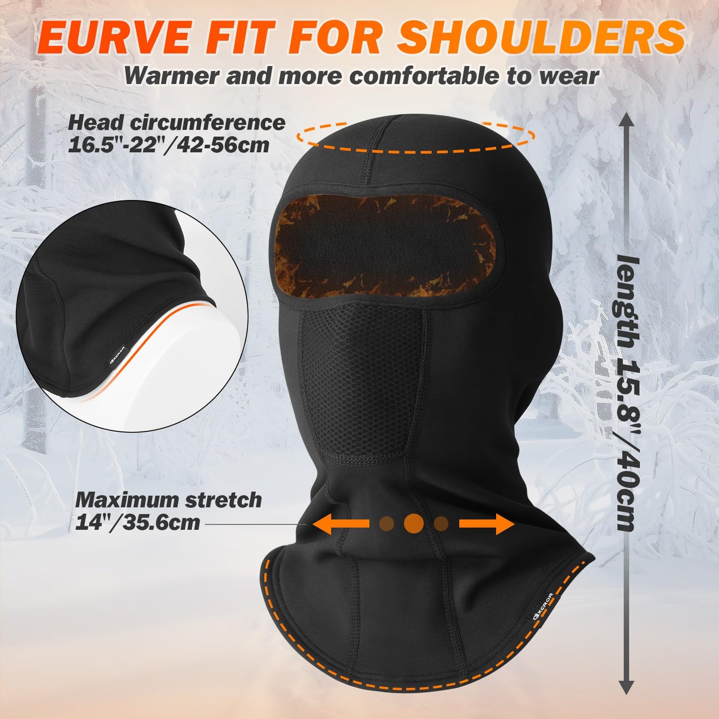 GXCROR Ski Mask Breathable Balaclava Windproof Winter Thermal Face Cover for Cold Weather Skiing Motorcycle for Men and Women