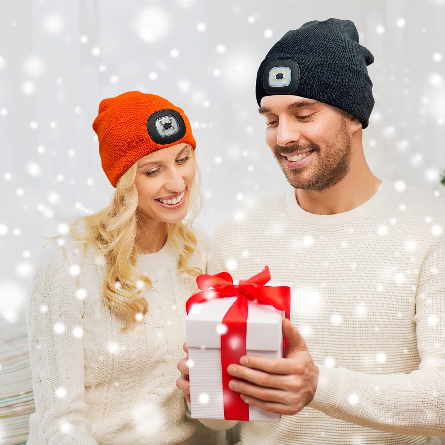 Ocatoma Gifts for Men,LED Unisex Beanie Warm Hat with Light Gift Idea for Dad,Father,Boyfriend,Mechanic,Stocking Stuffers Black