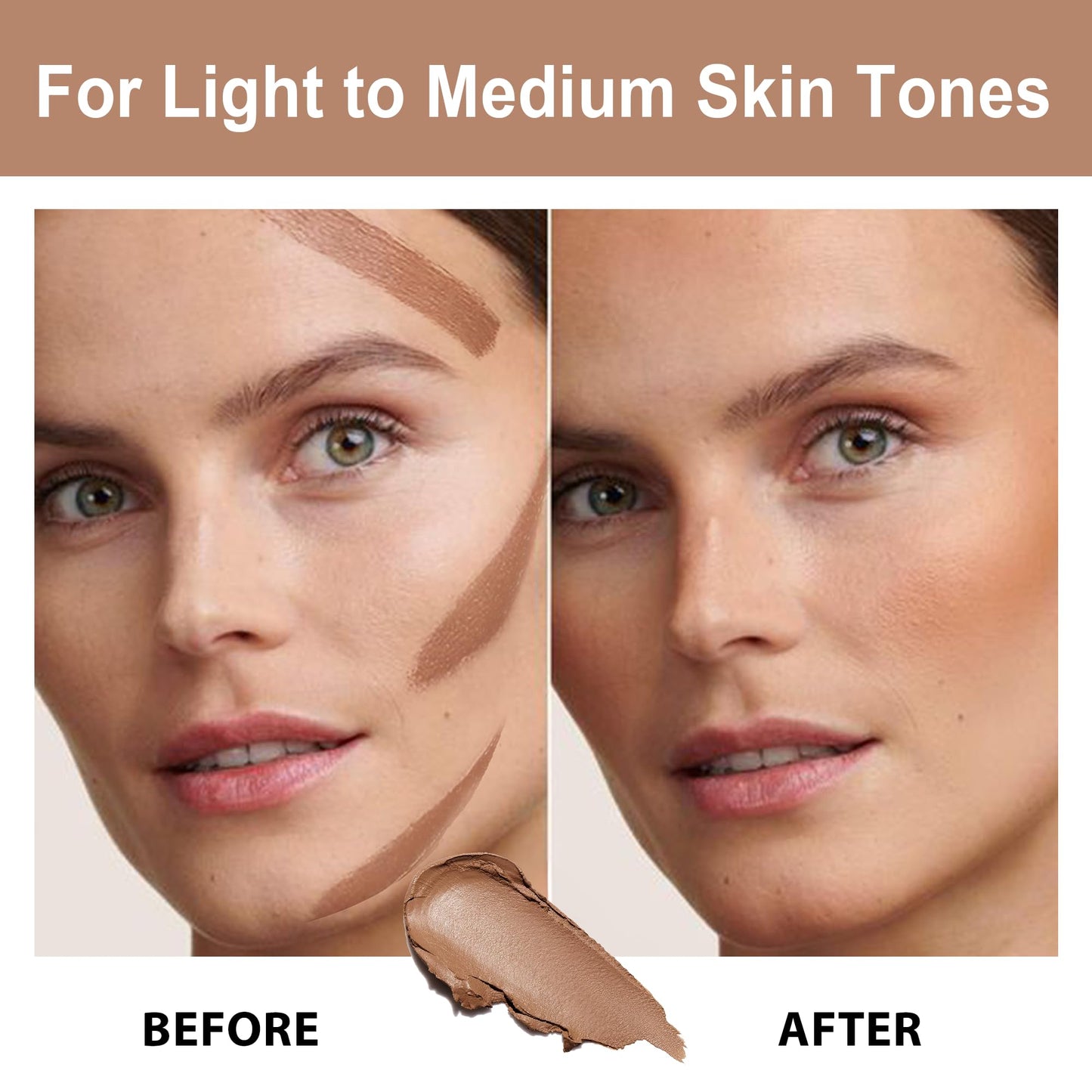 FV Contour Stick, Blendable & Smooth Cream Contour Stick with Natural Finish, Waterproof & Highly Pigmented Face Contour Makeup Stick for Beginners, Long Lasting & Cruelty-free, 02 Mocha