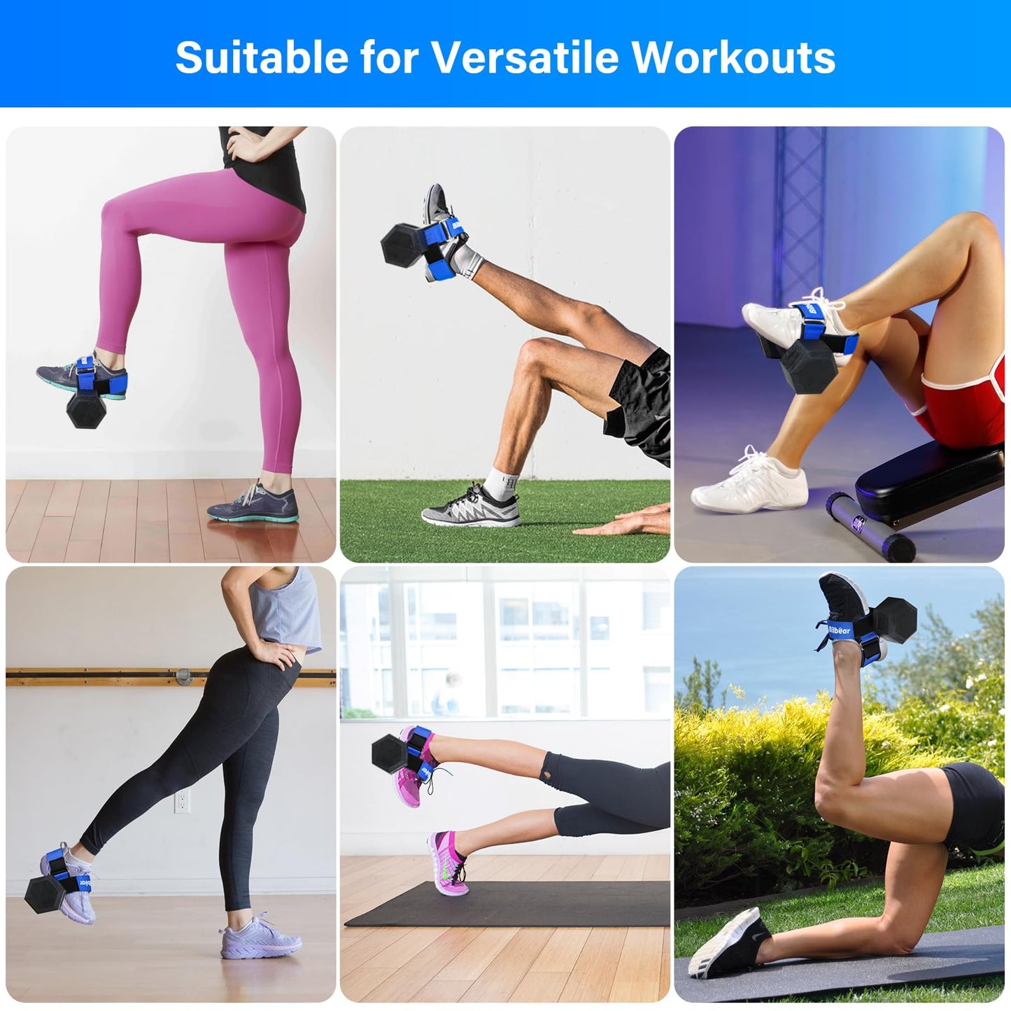 2Pcs Tibialis Trainer Strap for Shin Splint Relief Exercises,Adjustable Ankle Strap Dumbbell Attachment for Hip Flexor Raises,Dumbbell Attachment for Feet Relieve Leg Pain Increase Range of Motion