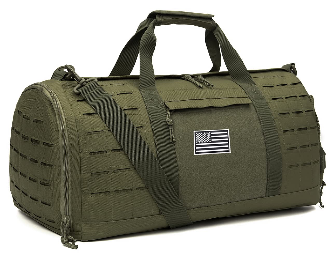 QT&QY 40L Military Tactical Duffle Bag For Men Sport Gym Bag Fitness Tote Travel Duffle Bag Training Workout Bag With Shoe Compartment Basketball Football Weekender Bag