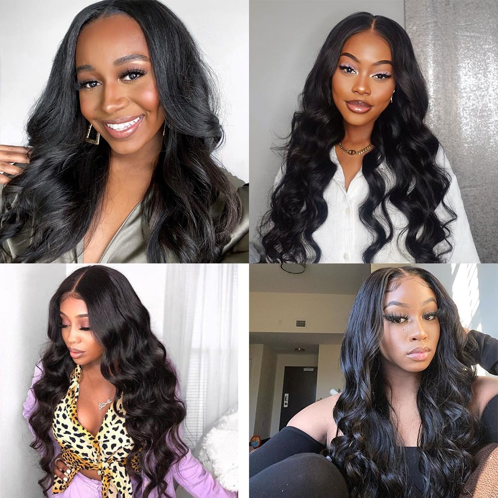 15A Human Hair Bundles Body Wave Hair 14 16 18 Inch 100% Unprocessed Brazilian Virgin Hair 3 Bundles Quick Weave Bundles Human Hair Natural Black (14 16 18,Body Wave 3 Bundles)