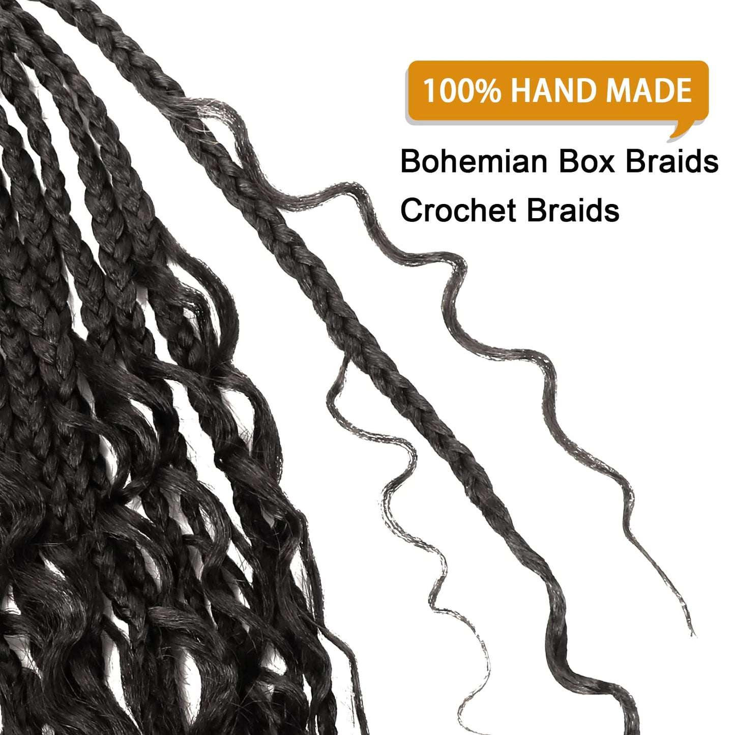 Goddess Box Braids Crochet Hair With Curly Ends 12 Inch Bohomian Box Braids Crochet Braids 8 Packs 3X Crochet Braids Synthetic Braiding Hair Extension for Black Women(12 Inch (Pack of 8), #2)………