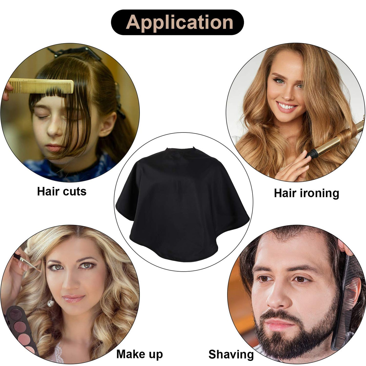 2 Pcs Makeup Cape Makeup Bib Waterproof Beauty Salon Barber Bib Dye Cape Styling Shampoo Apron for Hairdresser Artist Clients(Black)