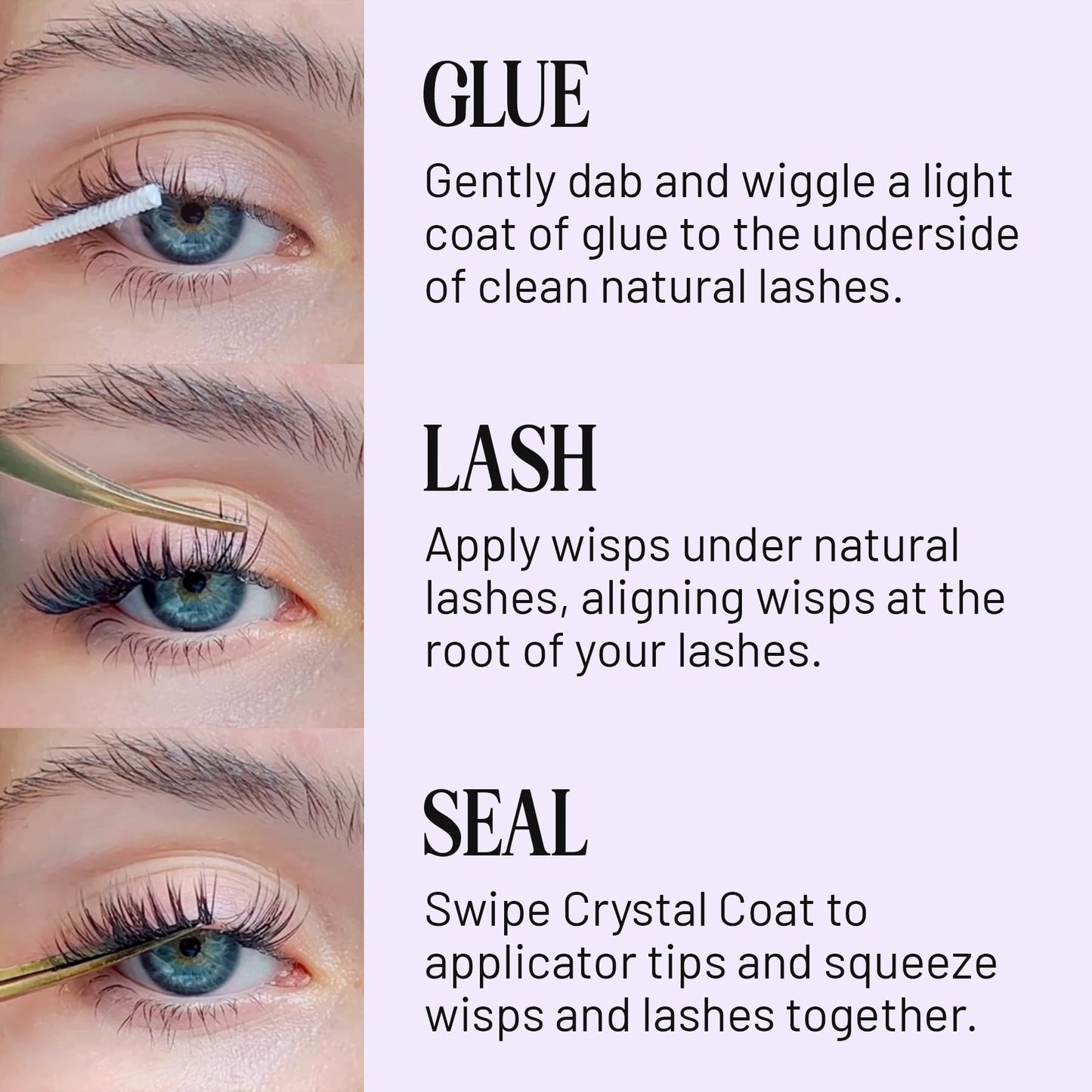Lilac St - Dawn Natural Faux Eyelash Clusters (10mm, 3 Pack) - No "Makeup" Look - DIY Lash Extension Wisps - Lightweight & Lifelike - Lasts 10 Days - Cruelty Free, Vegan, Women Founded - 30 Lashes