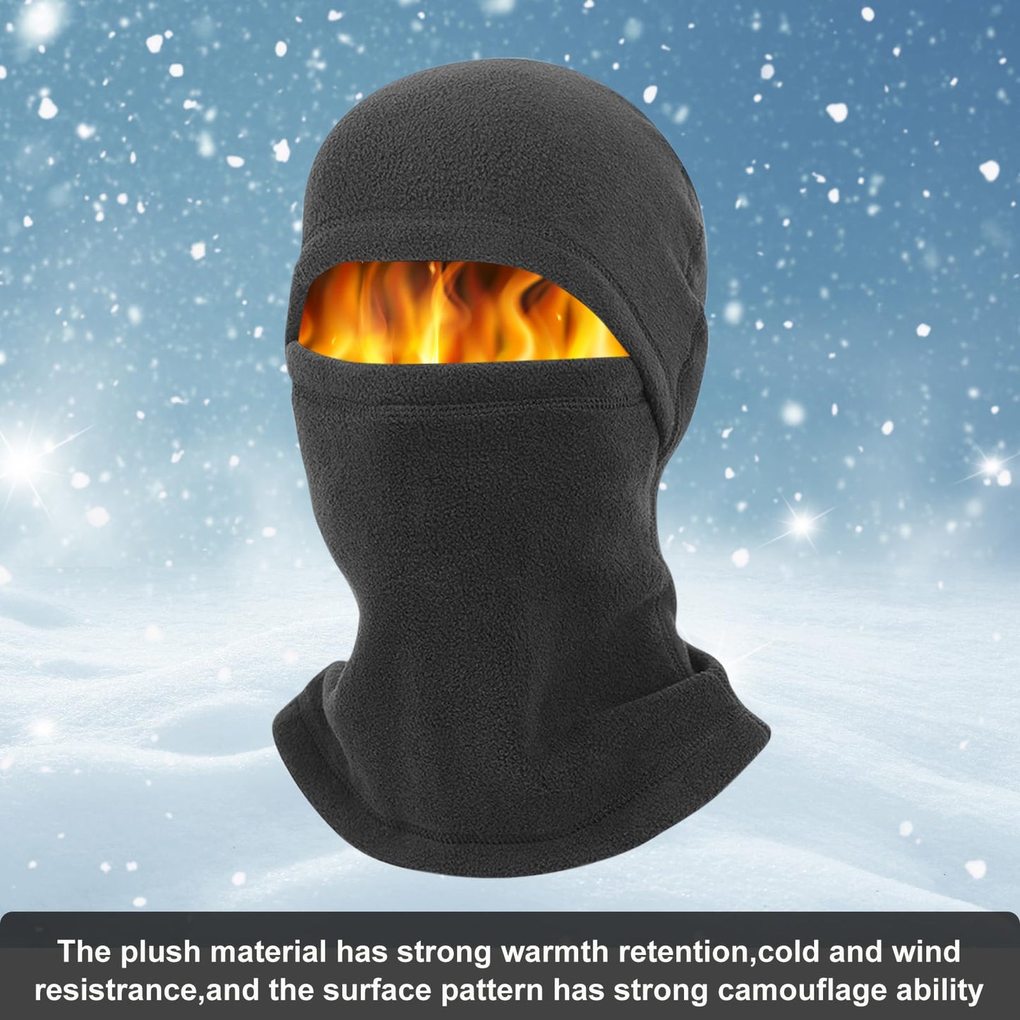 3 Pieces Full Face Cover Winter Warm Fleece Balaclava Face Mask, Soft Winter Ski Mask for Men Women Cold Weather