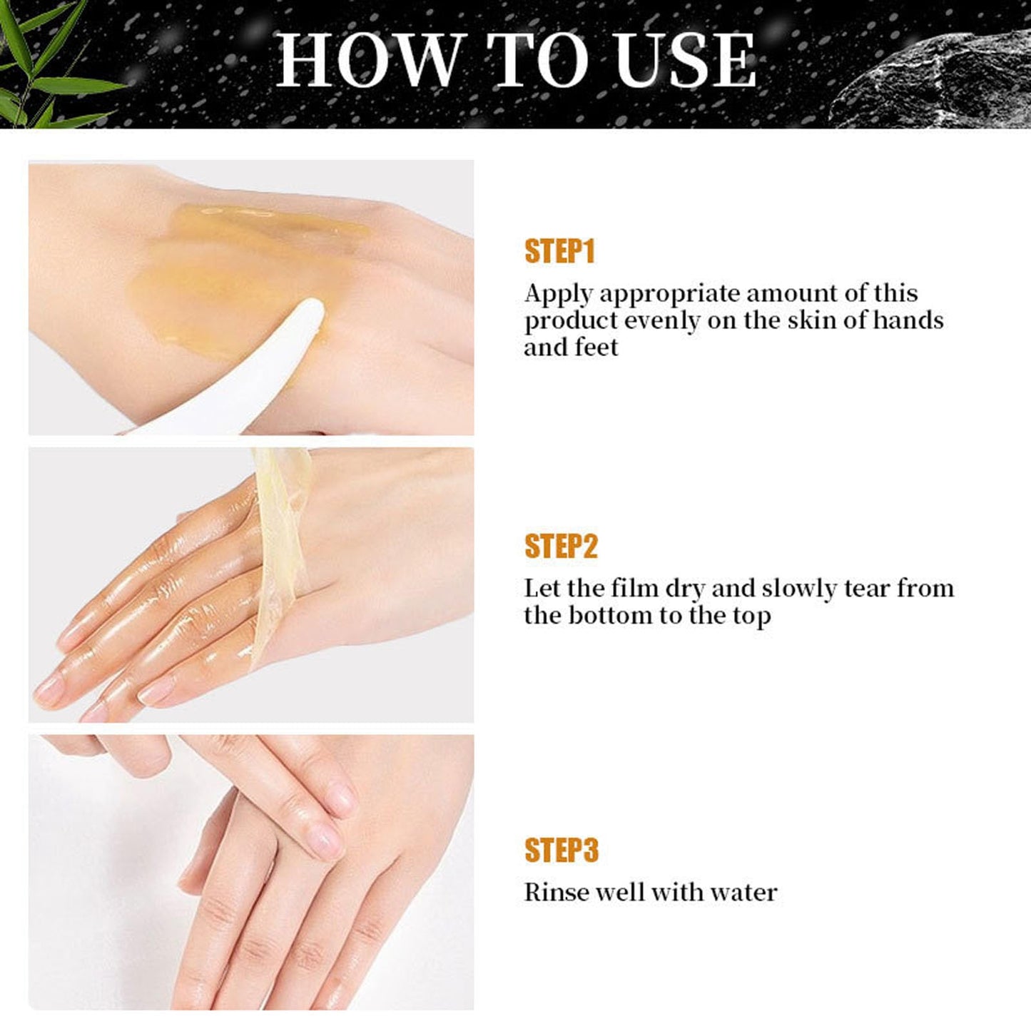 Vitamin C & Turmeric Hand and Foot Peel Mask, Hydrating Peel Off Hand Wax Mask Nourishing Exfoliating Repair Dry Rough Cracked Skin Hands Care, Exfoliating Hand Peeling Mask for Men & Women