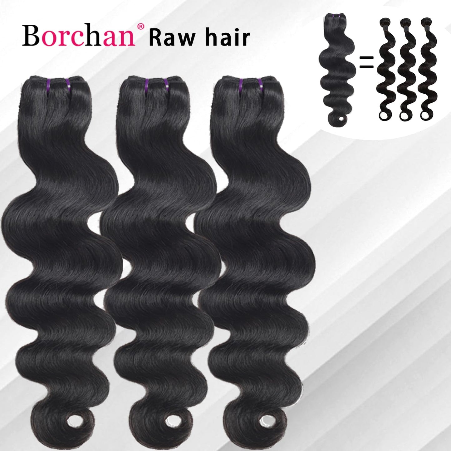 16A Human Hair Bundles Raw Body Wave 3 Bundles（14 16 18 inch）100% Unprocessed Brazilian Virgin Raw Human Hair Thick Body Wave Bundles Human Hair Full and Thick Hair Extensions Natural Color