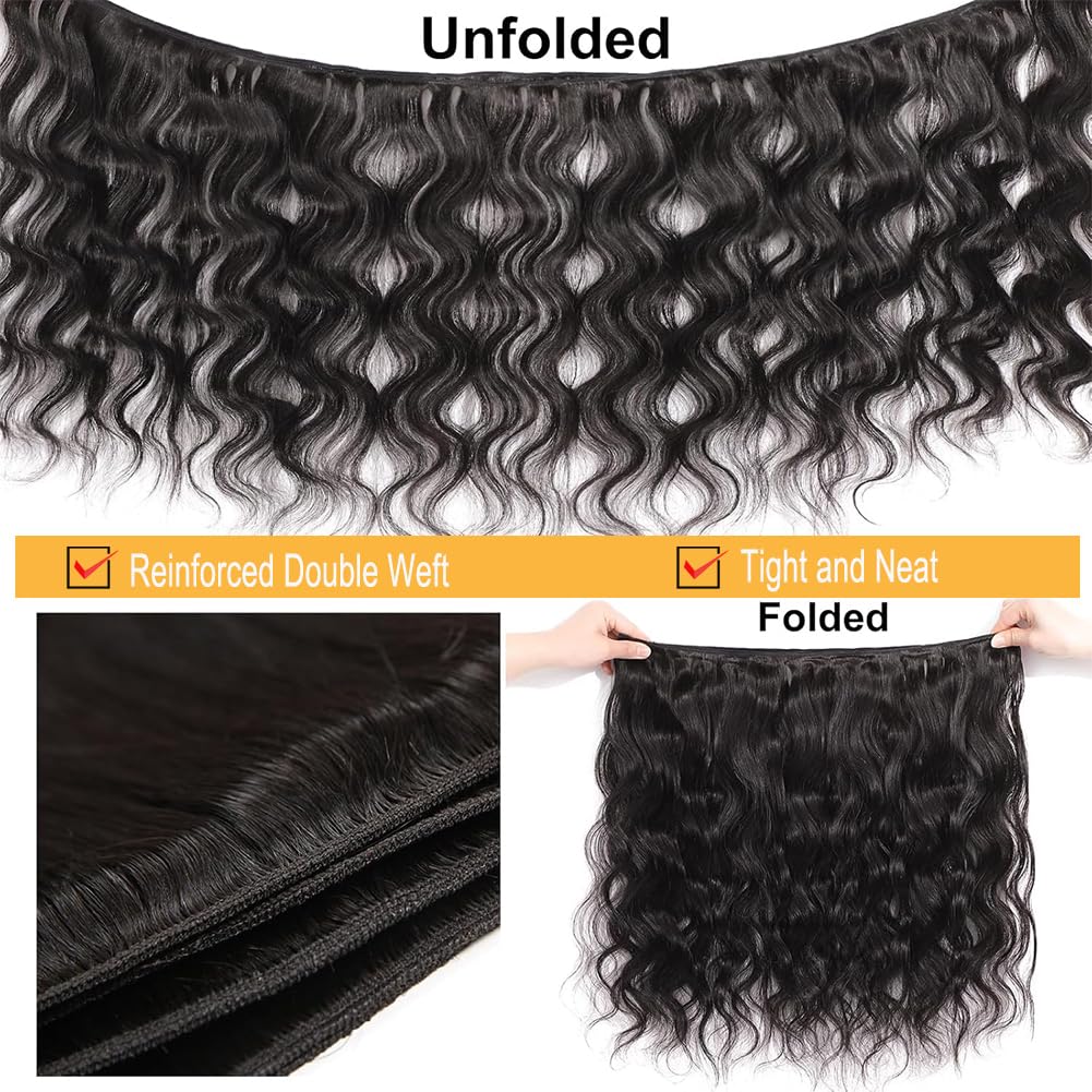 12A Human Hair Bundles Body Wave Human Hair Bundles 100% Unprocessed Brazilian Virgin Human Hair Extensions 14 16 18 20Inch 4 Bundles Deals Human Hair Quick Weave Bundles Human Hair Natural Black