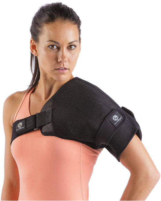 ActiveWrap Shoulder Ice Pack, With 2 Reusable Heat & Ice Packs for Shoulder Pain Relief, Shoulder Ice Pack Rotator Cuff Cold Therapy, Adjustable Compression Straps, Post-surgery Must-have, Small/ Medium