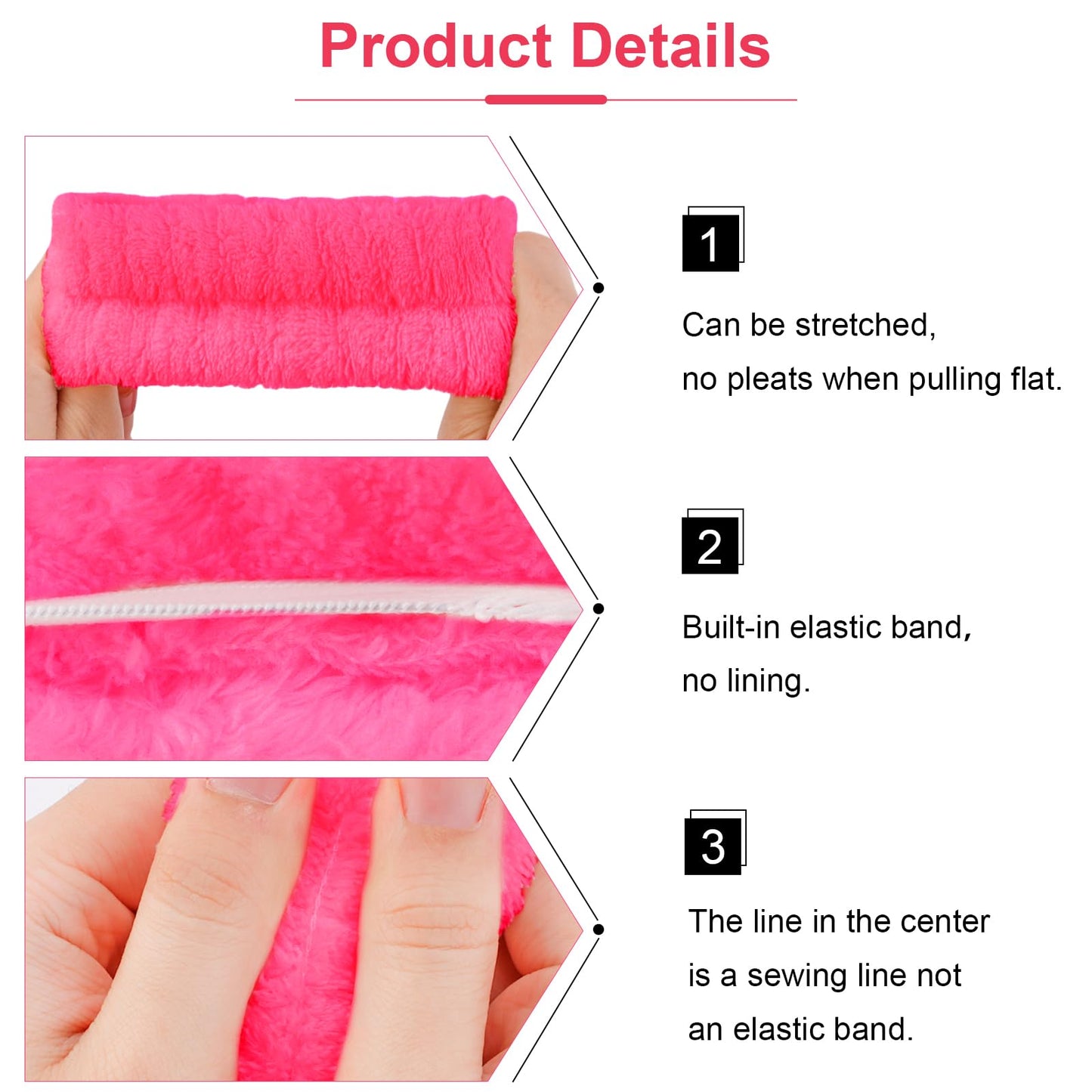 VELSCRUN 6 Pack Spa Headband, Makeup Headbands, Face Wash Headband, Skincare Headbands, Rose Pink Sponge Hair Band Bow Tie Spa Head Band for Washing Face Wristband Set Women Girls Hair Accessories