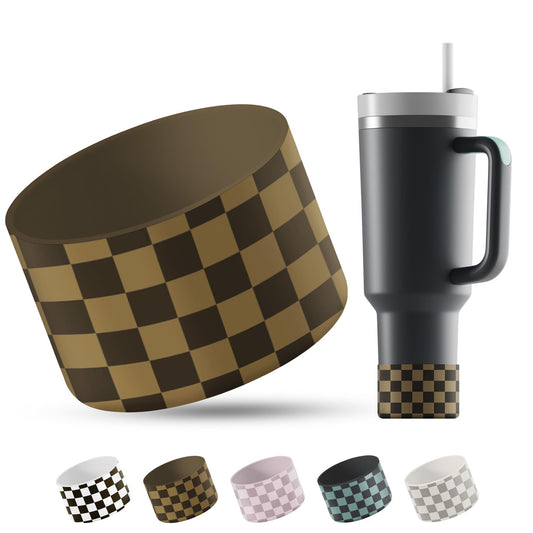REUZBL Checker Silicone Bottle Boot Sleeve for Stanley Tumblers 20-40oz, Hydro Flask Tumblers, Simple Modern Tumblers, Iron Flask Tumbler, Similar Tumblers, Tumbler Water Bottle Accessory