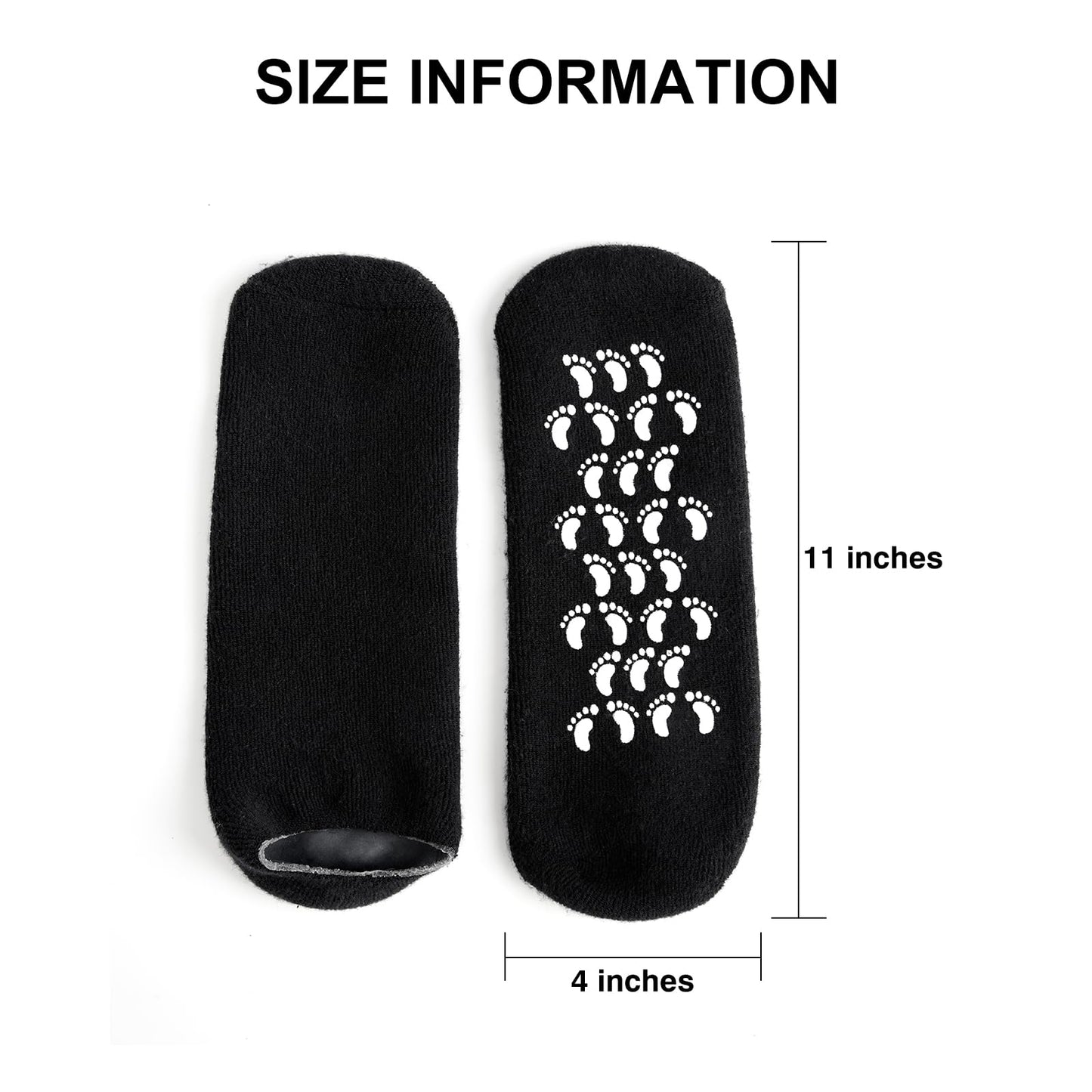 MoyRetty 2 Pairs Moisturizing Silicone Socks for Men - Large Size, Black, Ultimate Aloe-Infused Gel for Home Use - Say Goodbye to Dry Cracked Feet