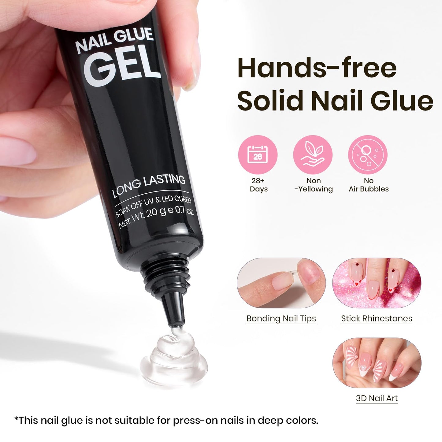 Beetles Tipex Gel Nail Kit, Medium Almond Nail Tips 224 Pcs Pre-Building Pre-Etched Almond False Nail Tips with UV Nail Glue, LED Mini Nail Lamp Thick Acrylic Nail Set for Women