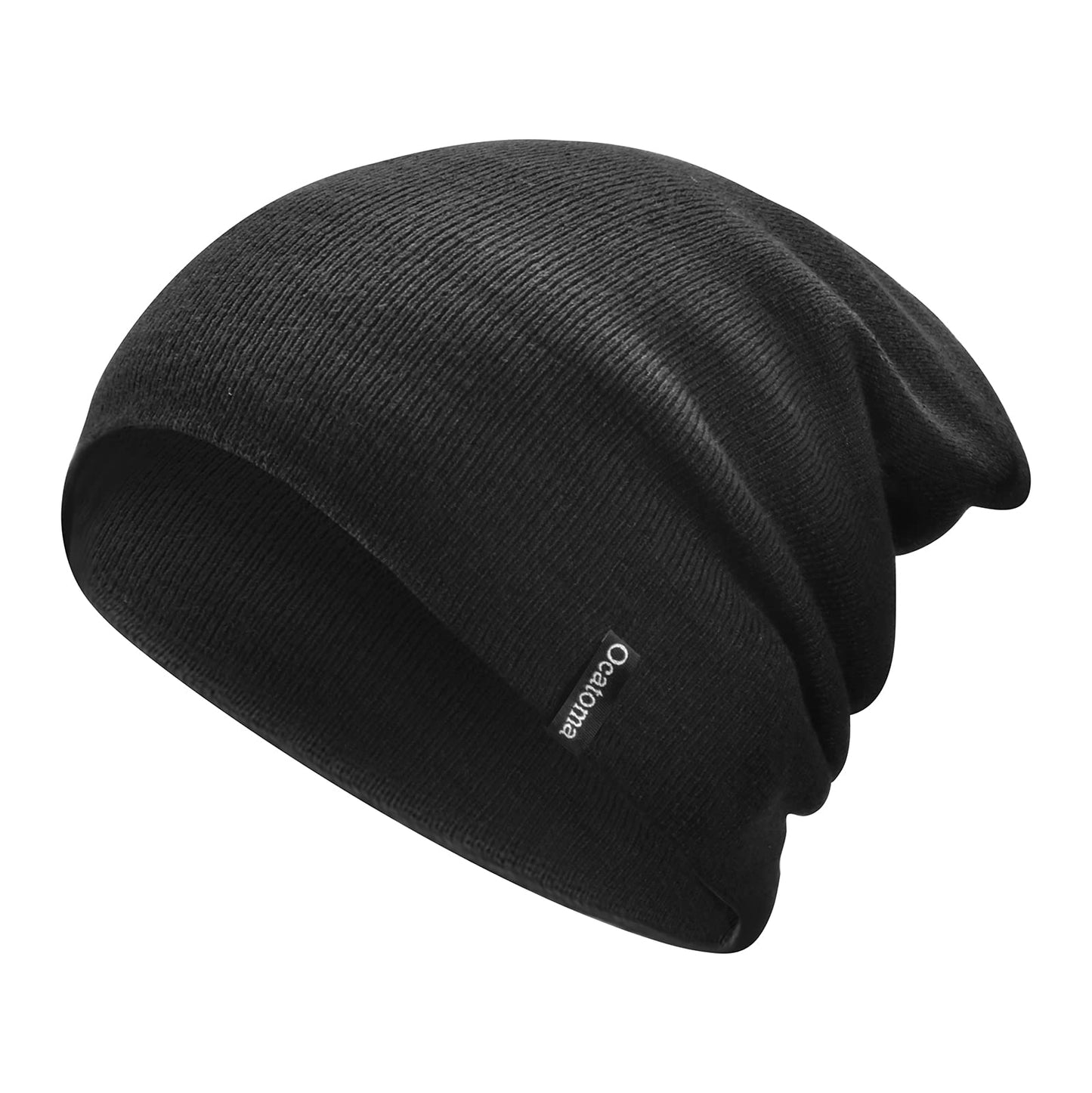 Ocatoma Beanie for Men Women Acrylic Knit Cuffed Slouchy Men's Daily Warm Hat Unisex Gifts for Men Women Boyfriend Him Her Green