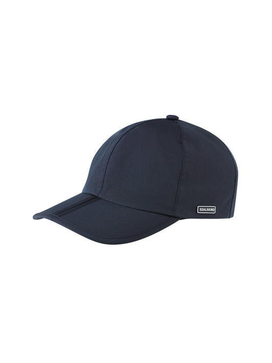 SEALSKINZ Unisex Salle Waterproof Foldable Peak Cap, One Size, Navy, V1