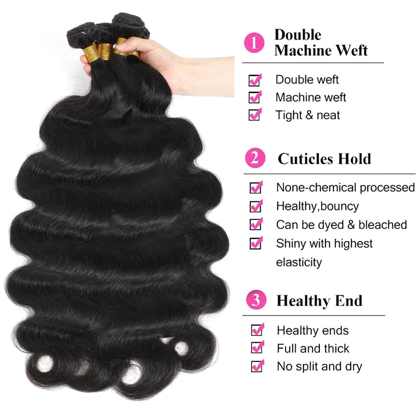 12A Brazilian Human Hair Bundles Body Wave 22 inch Single Bundle Virgin Hair Bundles Body Wave Bundles Human Hair 100G Natural Black Hair Extensions