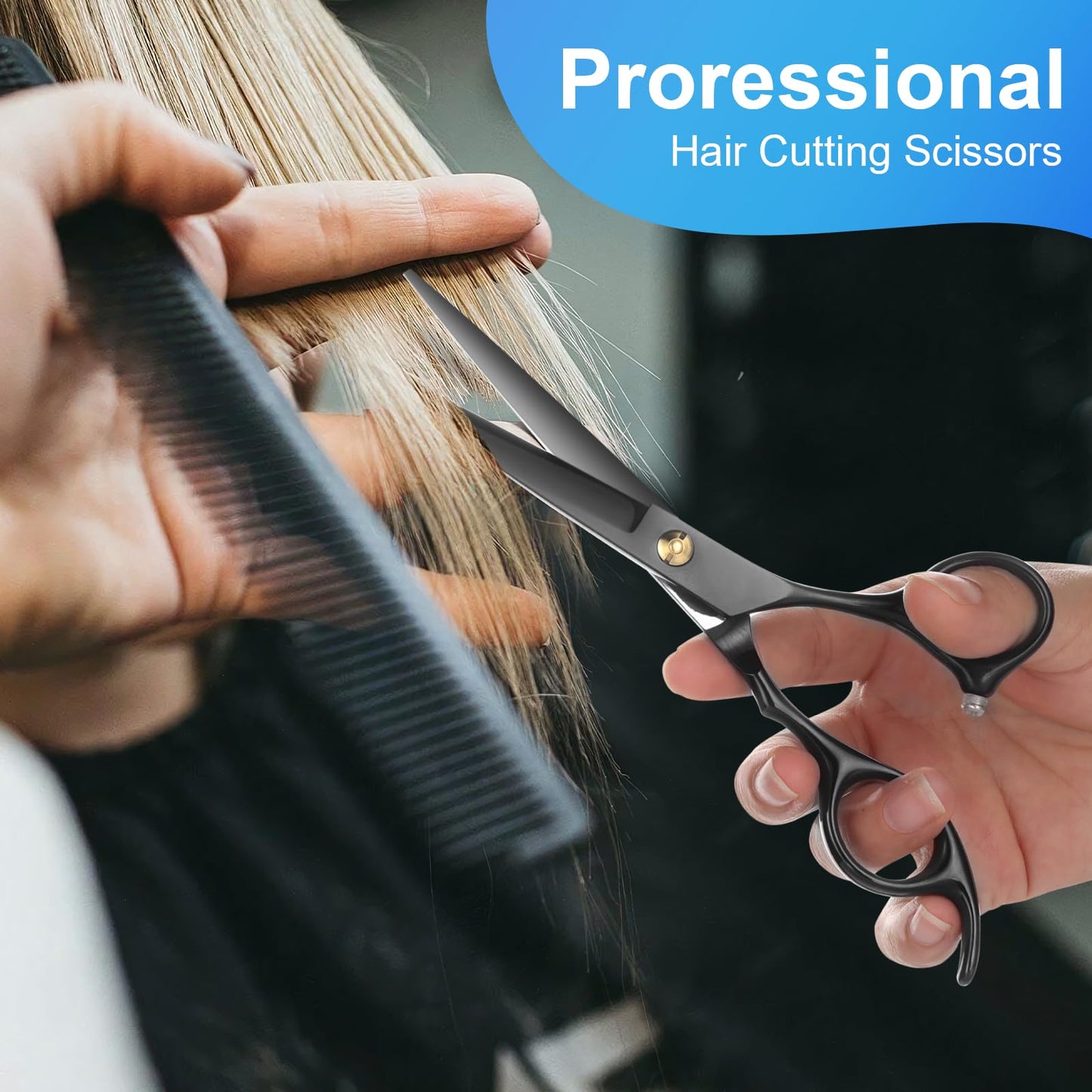 Hair Cutting Scissors Kit, Professional Barber Shears Set with Hair Scissors Thinning Shears, Tijeras para Cortar Cabello Haircutting Sheers Hair Cut Blending Salon Scissor for Men Women Pet