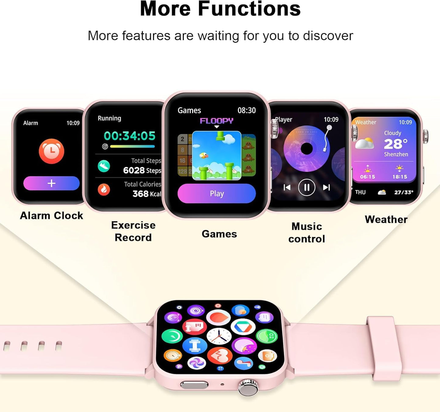 Blackview Smart Watches for Women(Make and Answer Calls),1.85''HD Screen Fitness Tracker Watch,100+ Sport Modes,SpO2/Heart Rate/Sleep Monitor for Android iPhone