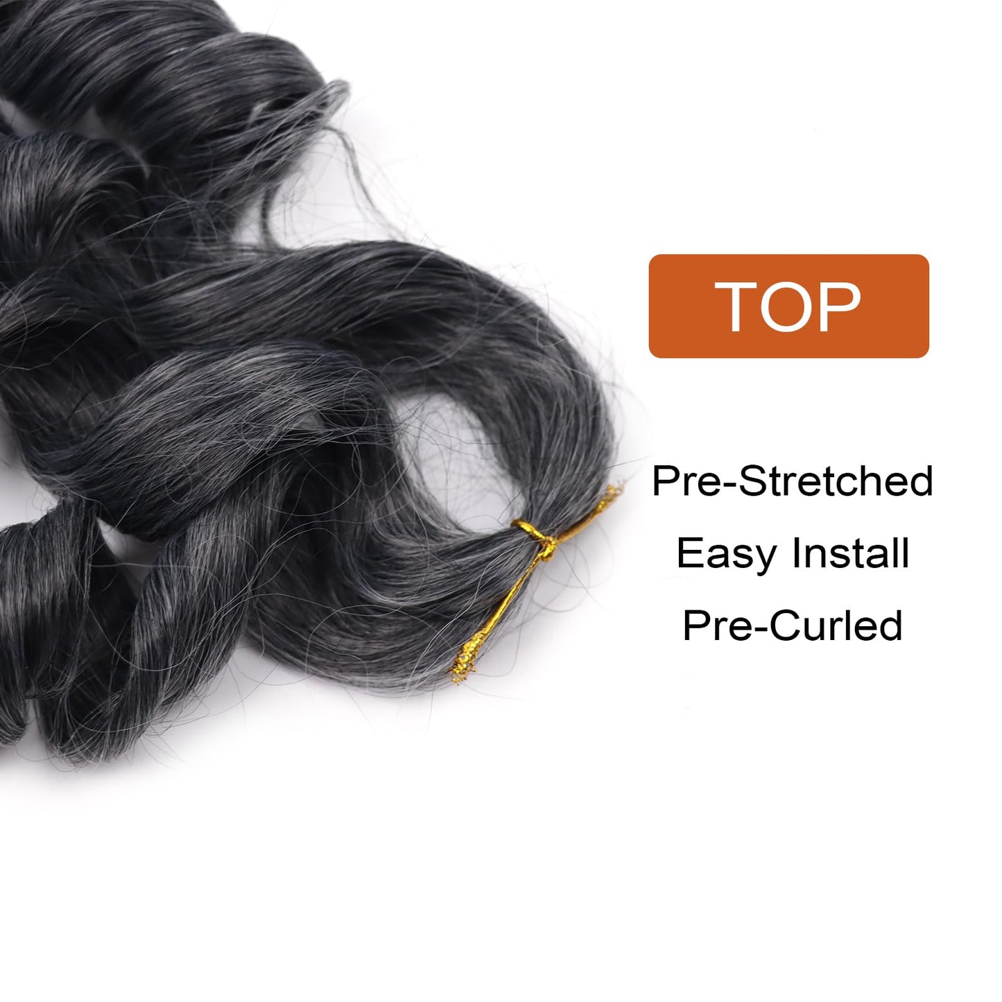 French Curly Braiding Hair 14 Inch 8 Packs Curly Braiding Hair Pre Stretched for Goddess Braids French Curls Braiding Hair With Curly Ends French Curl Crochet Hair for Black Women(T/Gray)