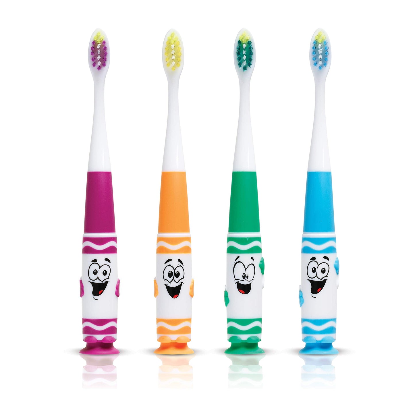 GUM Crayola Toddler Pip-Squeaks Toothbrush, Ultra Soft Bristles, Tapered Head, Ages 2+, 2 Count