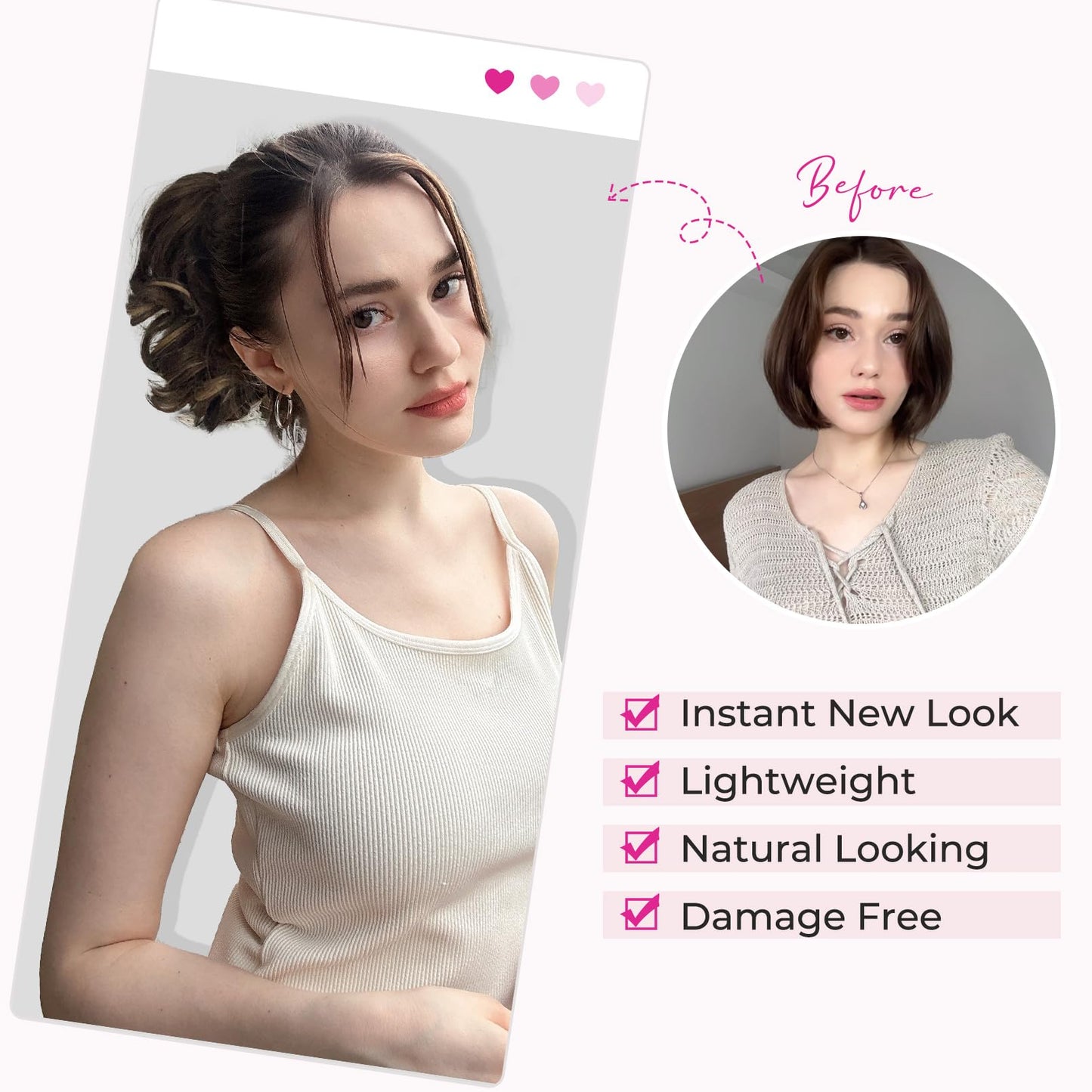 REECHO 9" Short Ponytail Extension, Classic Loose Curly Wavy Claw Clip Pony tails Hair Extensions HP001 Hairpieces for Women - Medium Blonde with Blonde Highlights